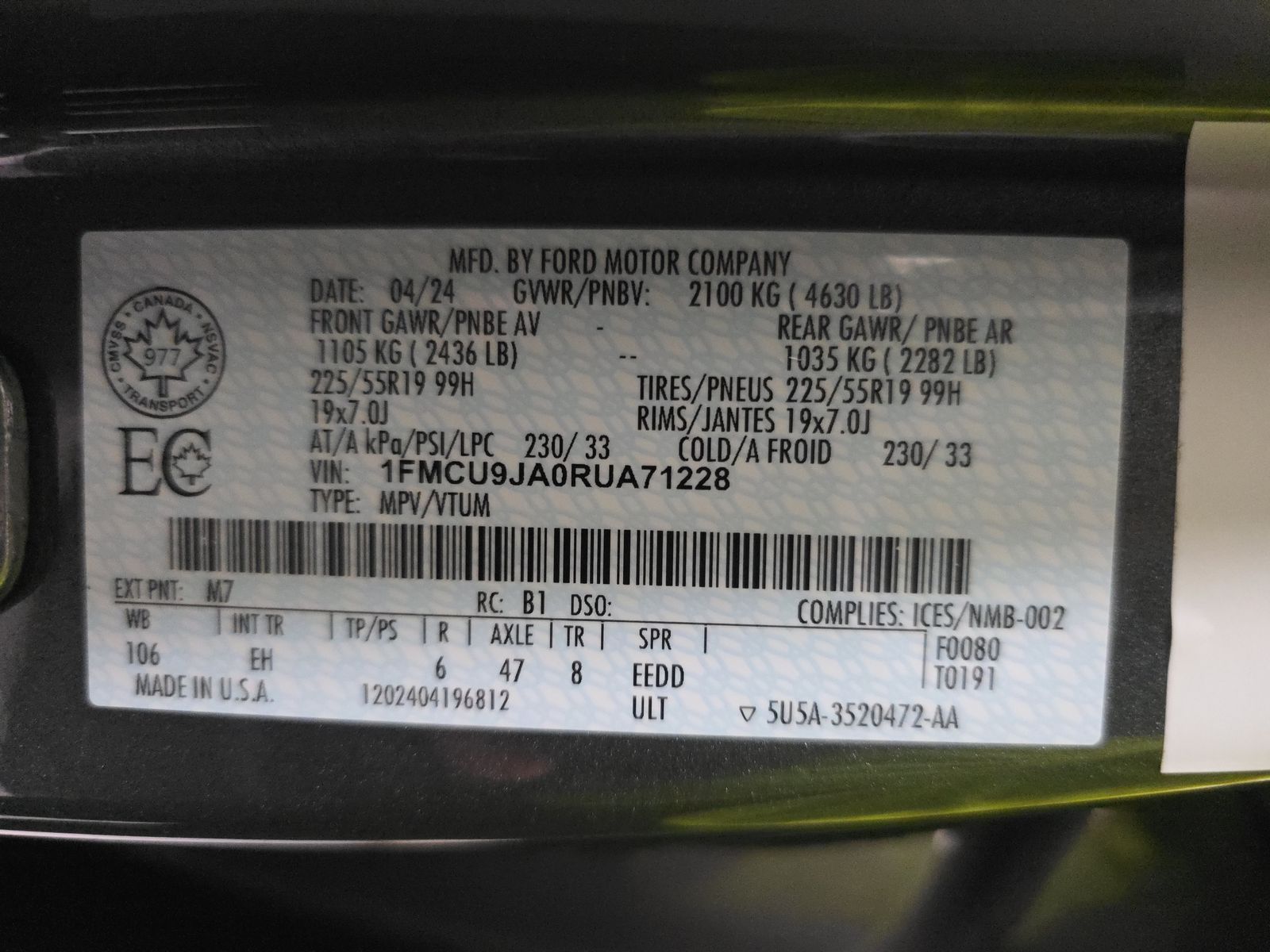 2024 Ford Escape Platinum AWD