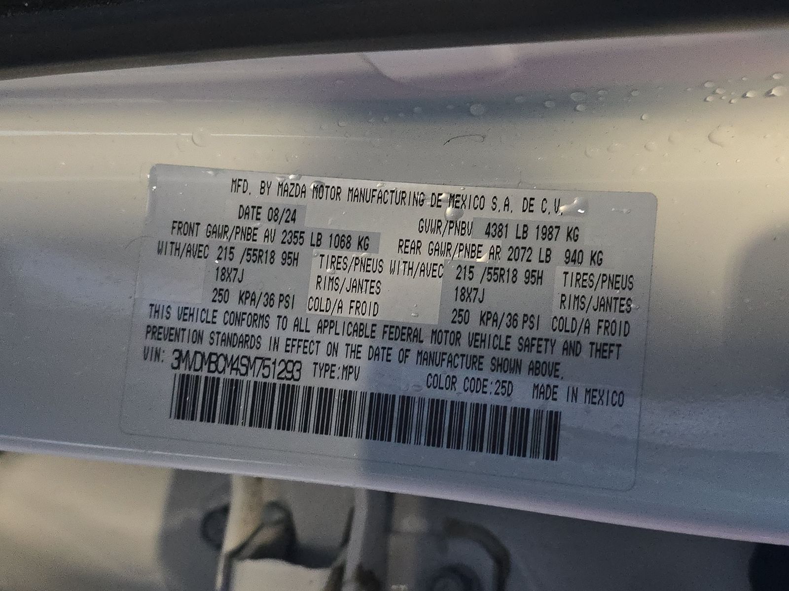 2025 MAZDA CX-30 2.5 S Preferred Package AWD