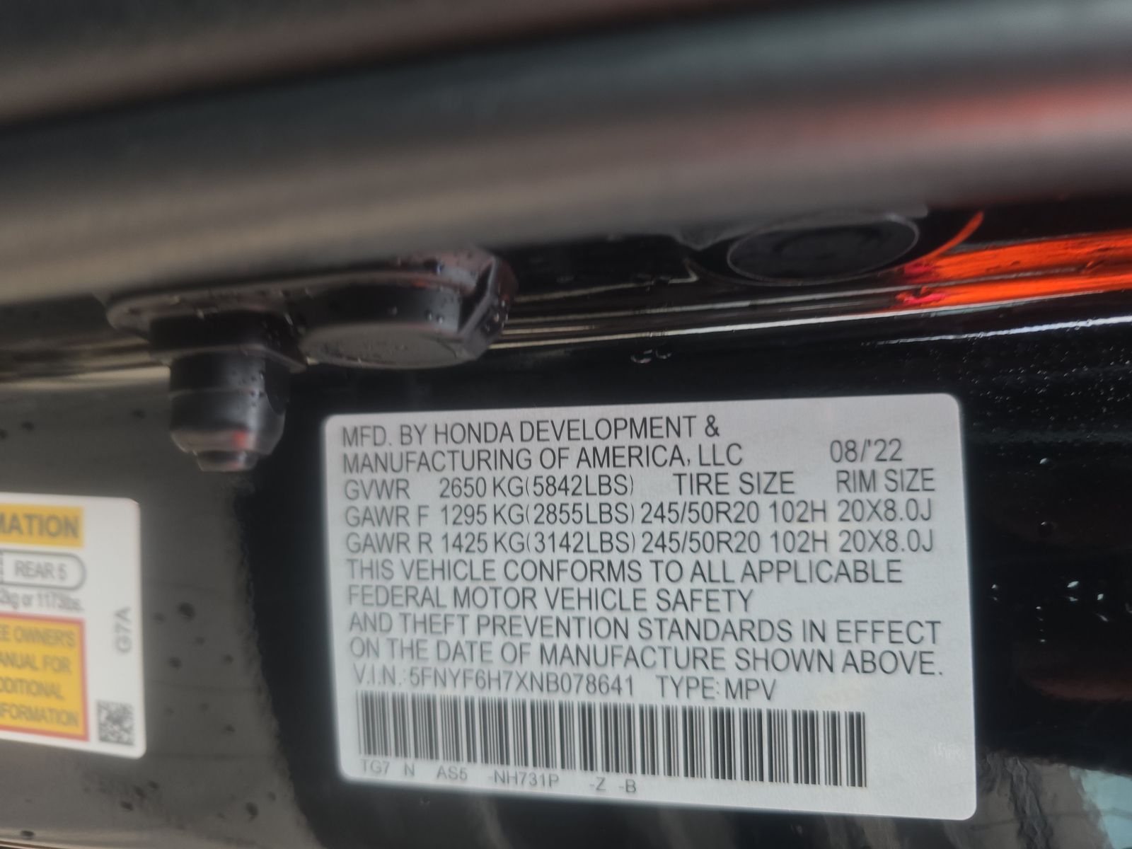 2022 Honda Pilot Black Edition AWD