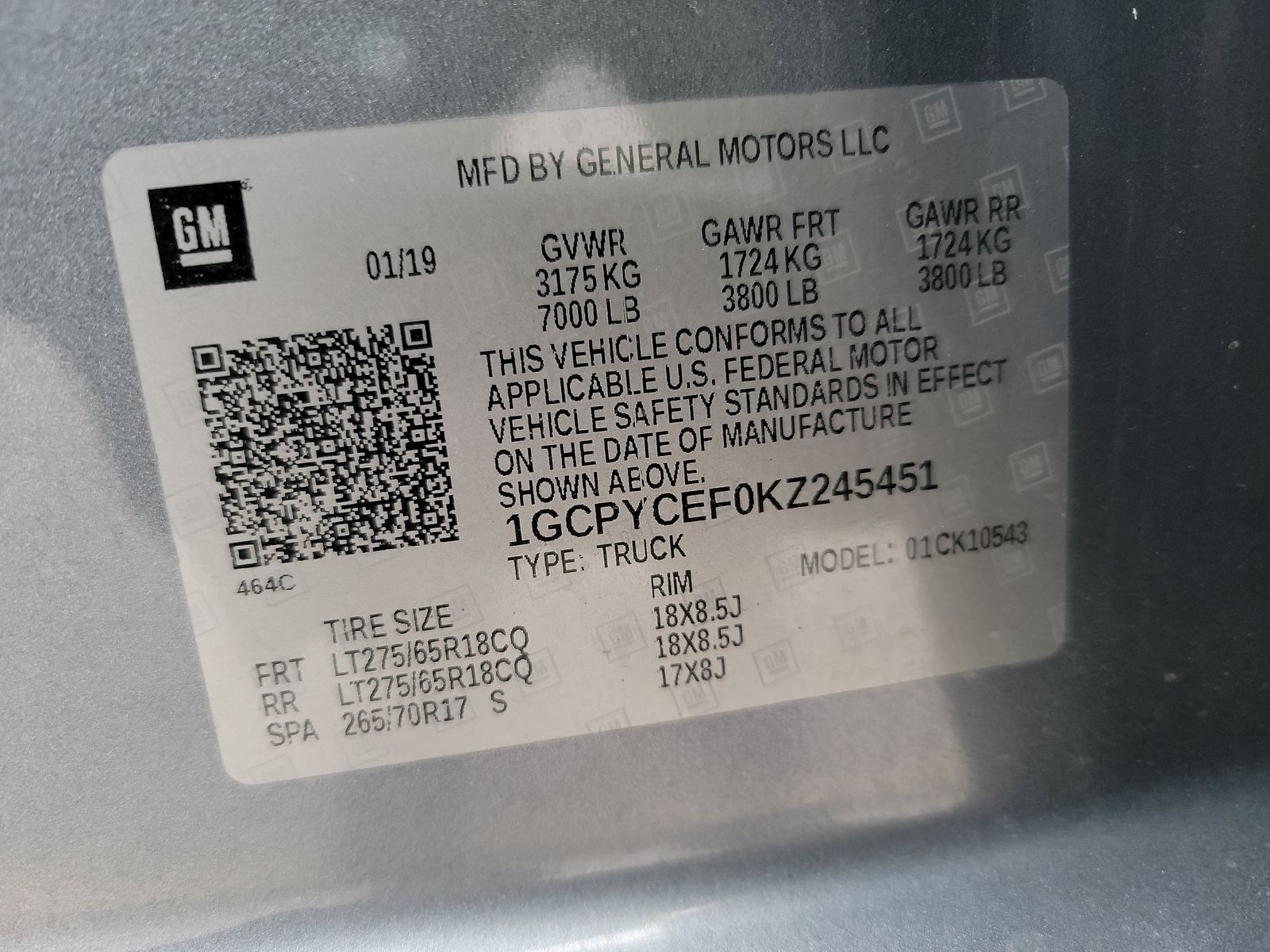 2019 Chevrolet Silverado 1500 Custom Trail Boss AWD