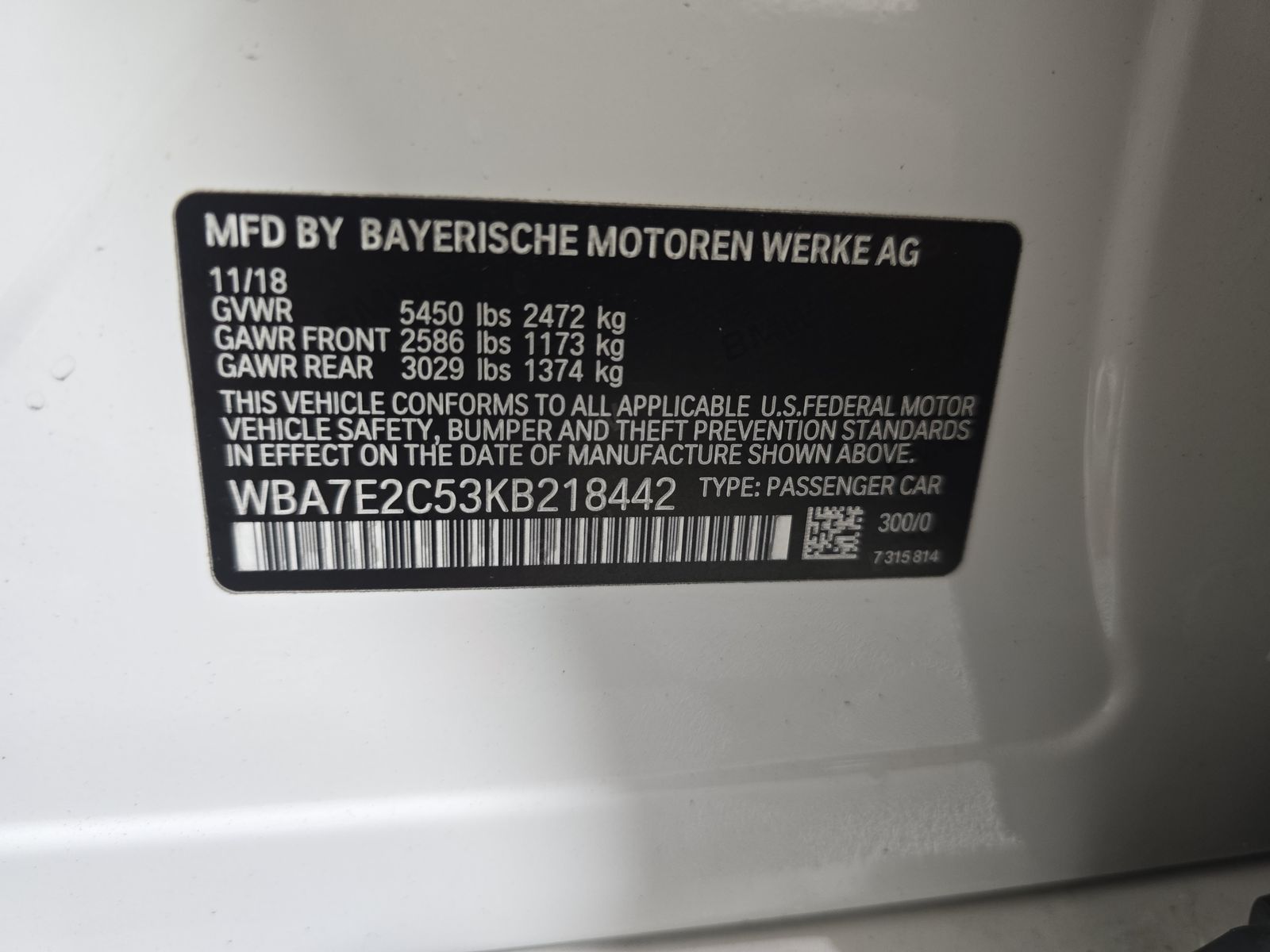 2019 BMW 7 Series 740i RWD