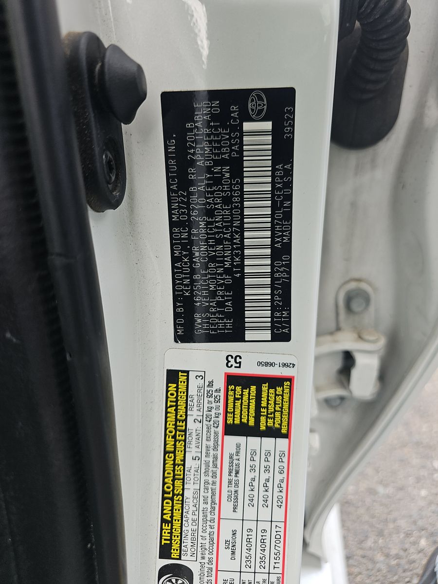 2022 Toyota Camry Hybrid XSE FWD