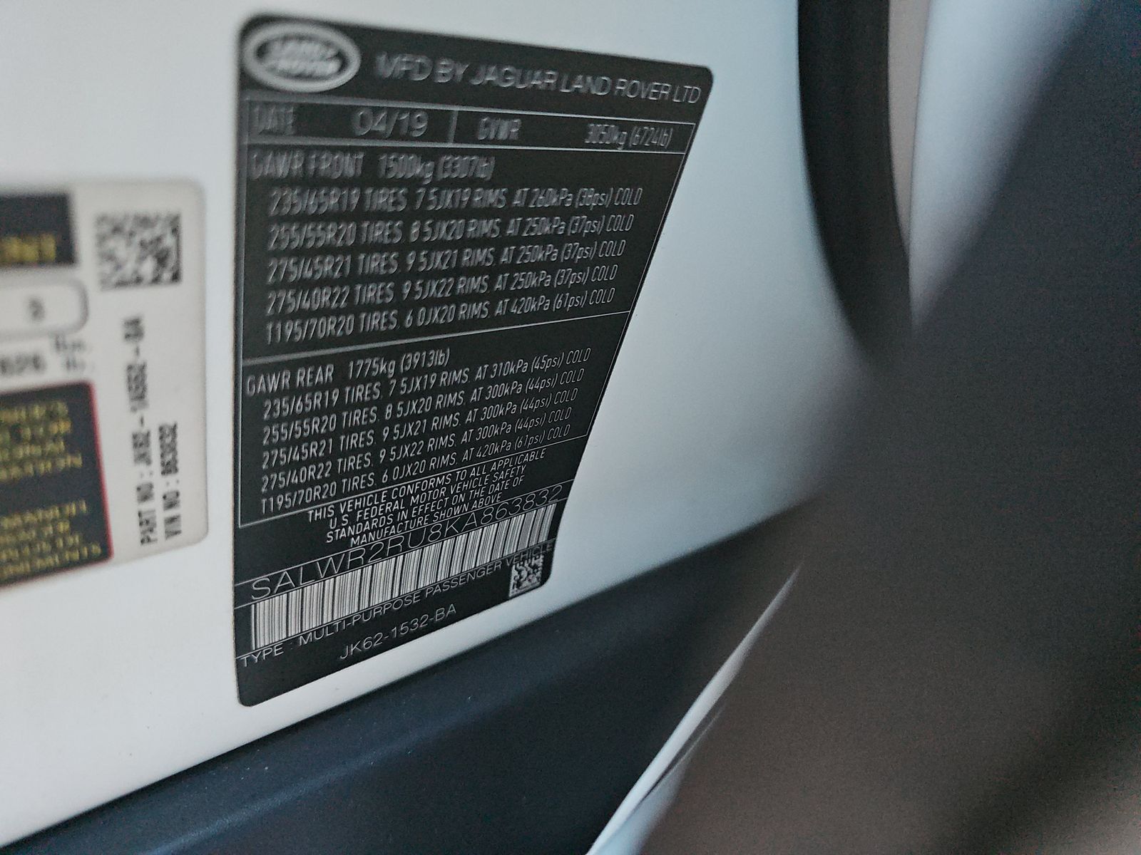 2019 Land Rover Range Rover Sport HSE AWD