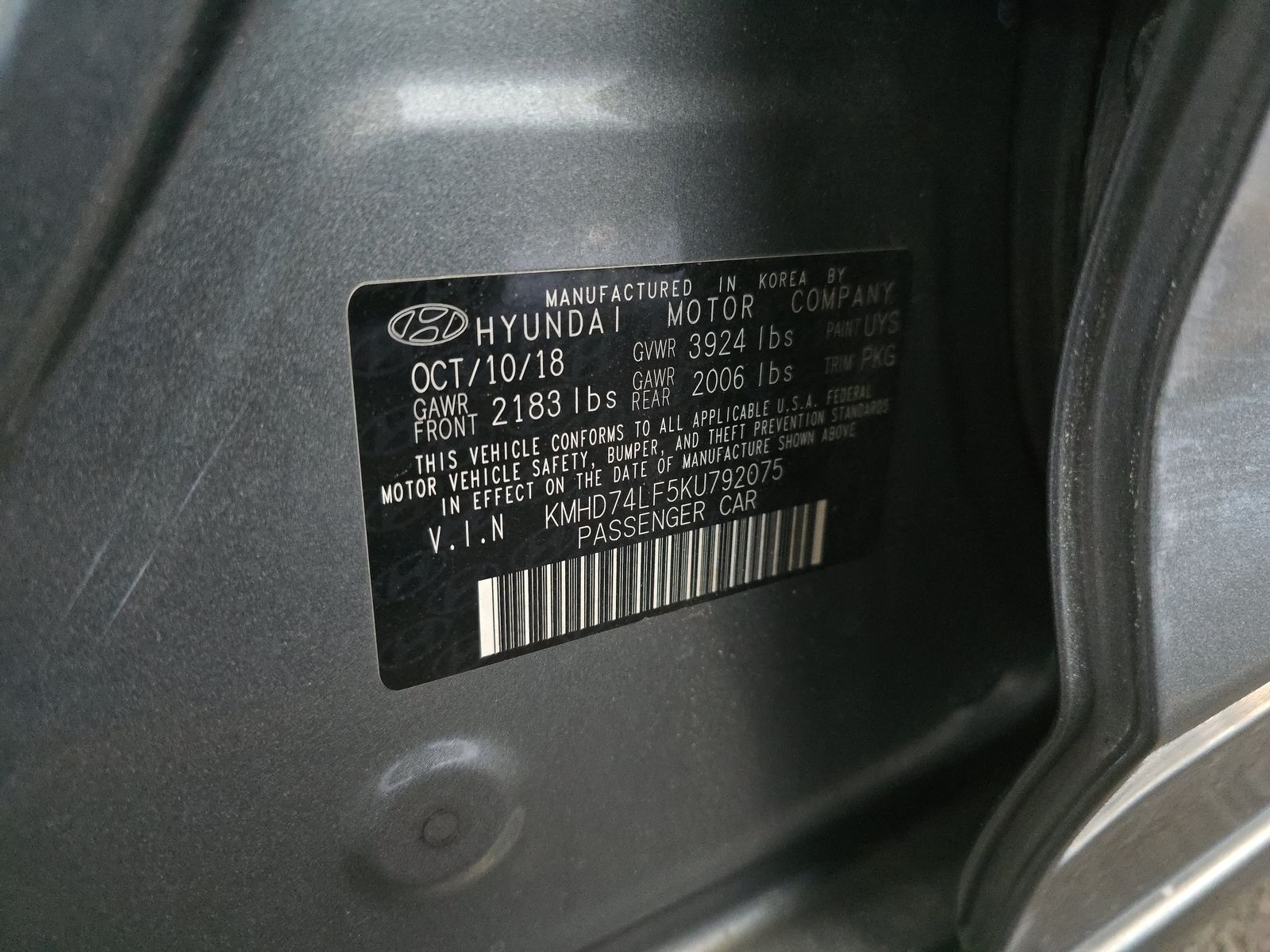 2019 Hyundai Elantra SE FWD