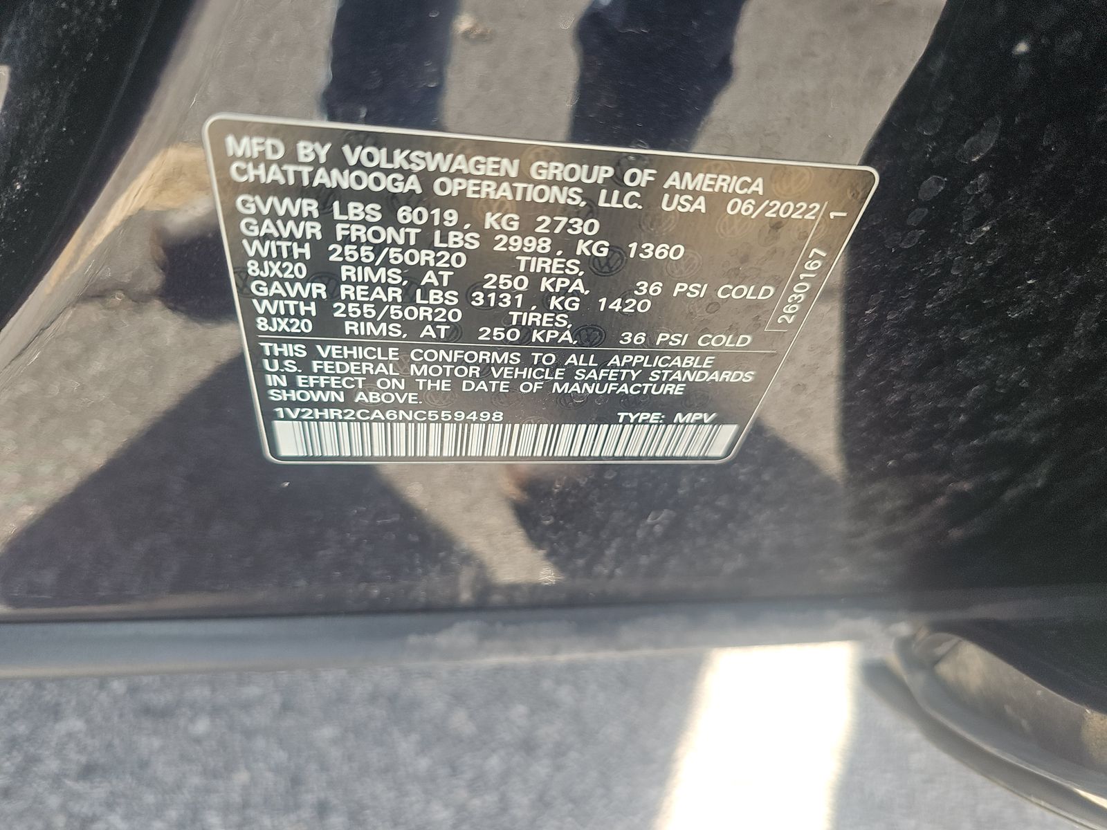 2022 Volkswagen Atlas 3.6L SE AWD