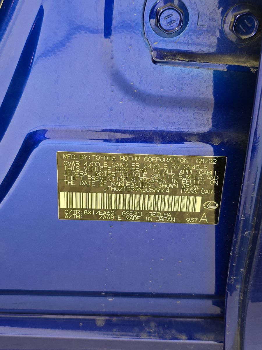 2022 Lexus IS IS 350 F SPORT RWD