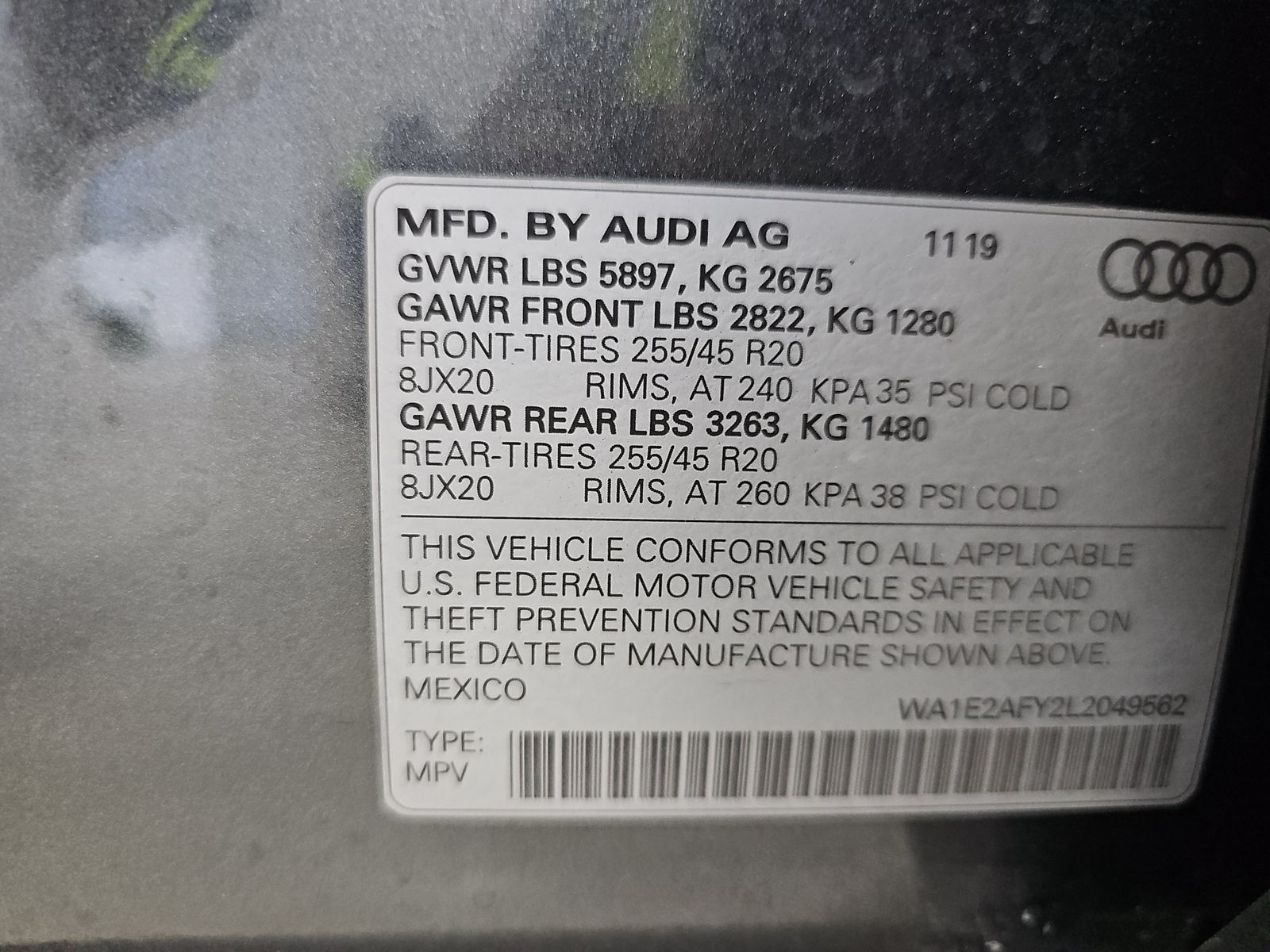 2020 Audi Q5 e Premium Plus AWD