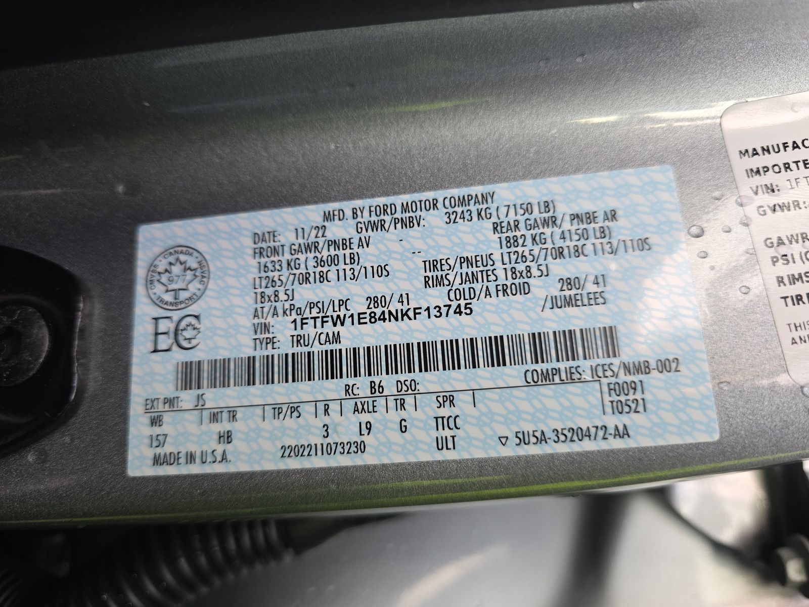 2022 Ford F-150 Lariat AWD