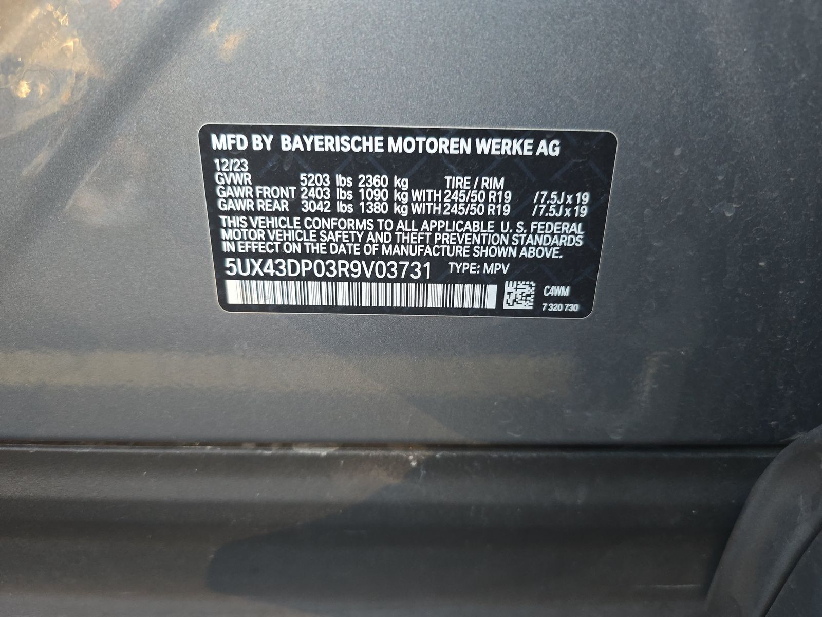 2024 BMW X3 sDrive30i RWD