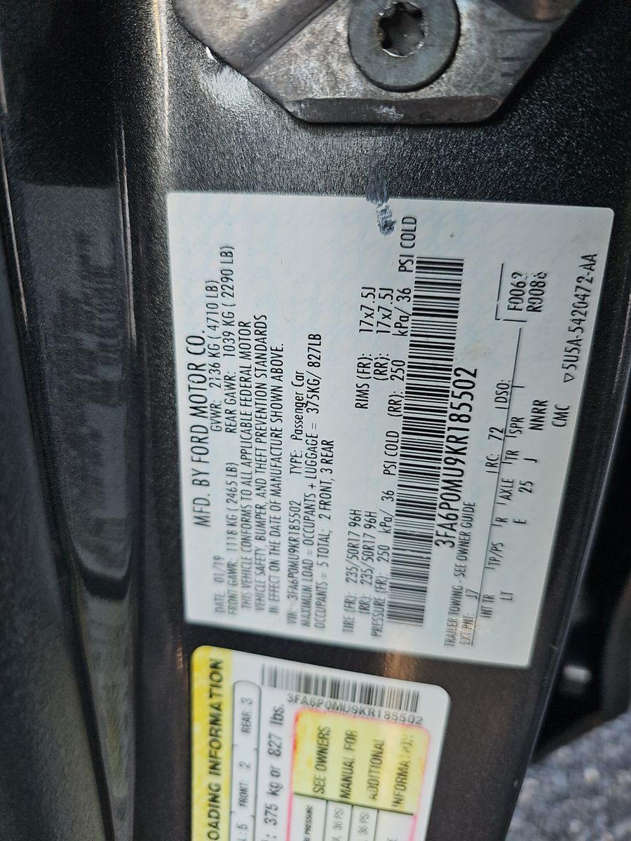 2019 Ford Fusion Hybrid SEL FWD