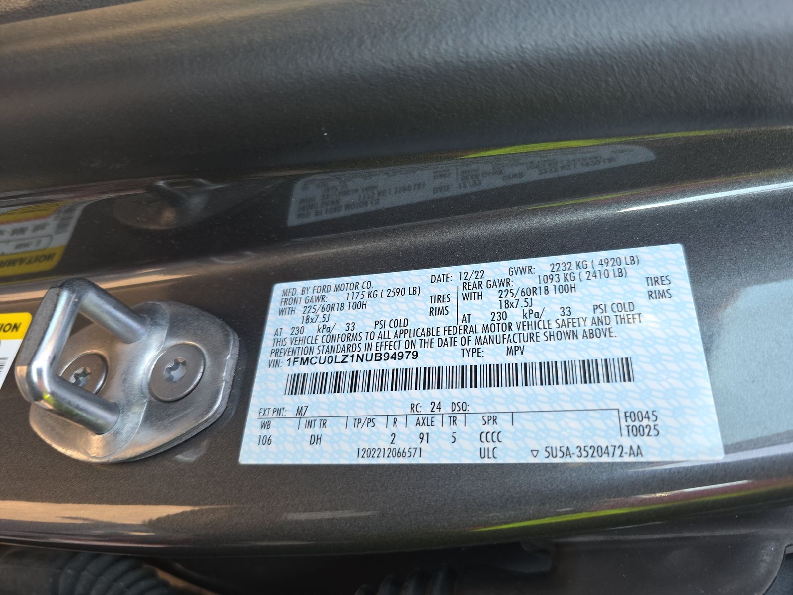 2022 Ford Escape Plug-In Hybrid Titanium FWD