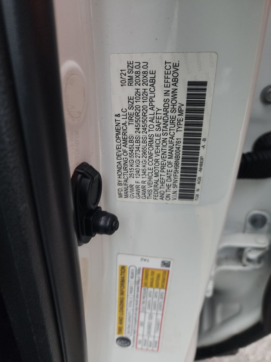 2022 Honda Pilot Touring FWD