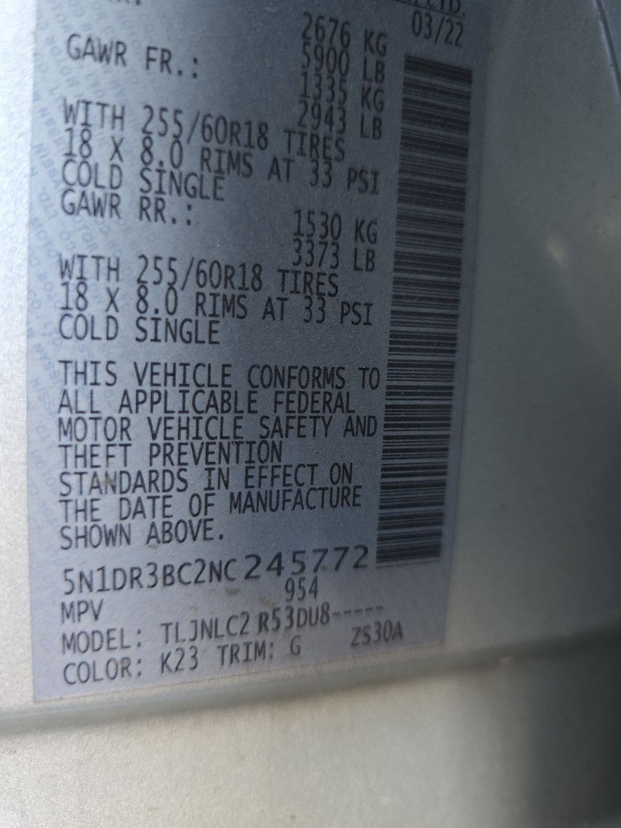 2022 Nissan Pathfinder SV AWD