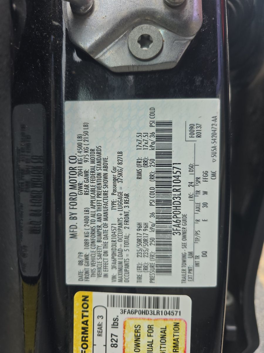 2020 Ford Fusion SE FWD