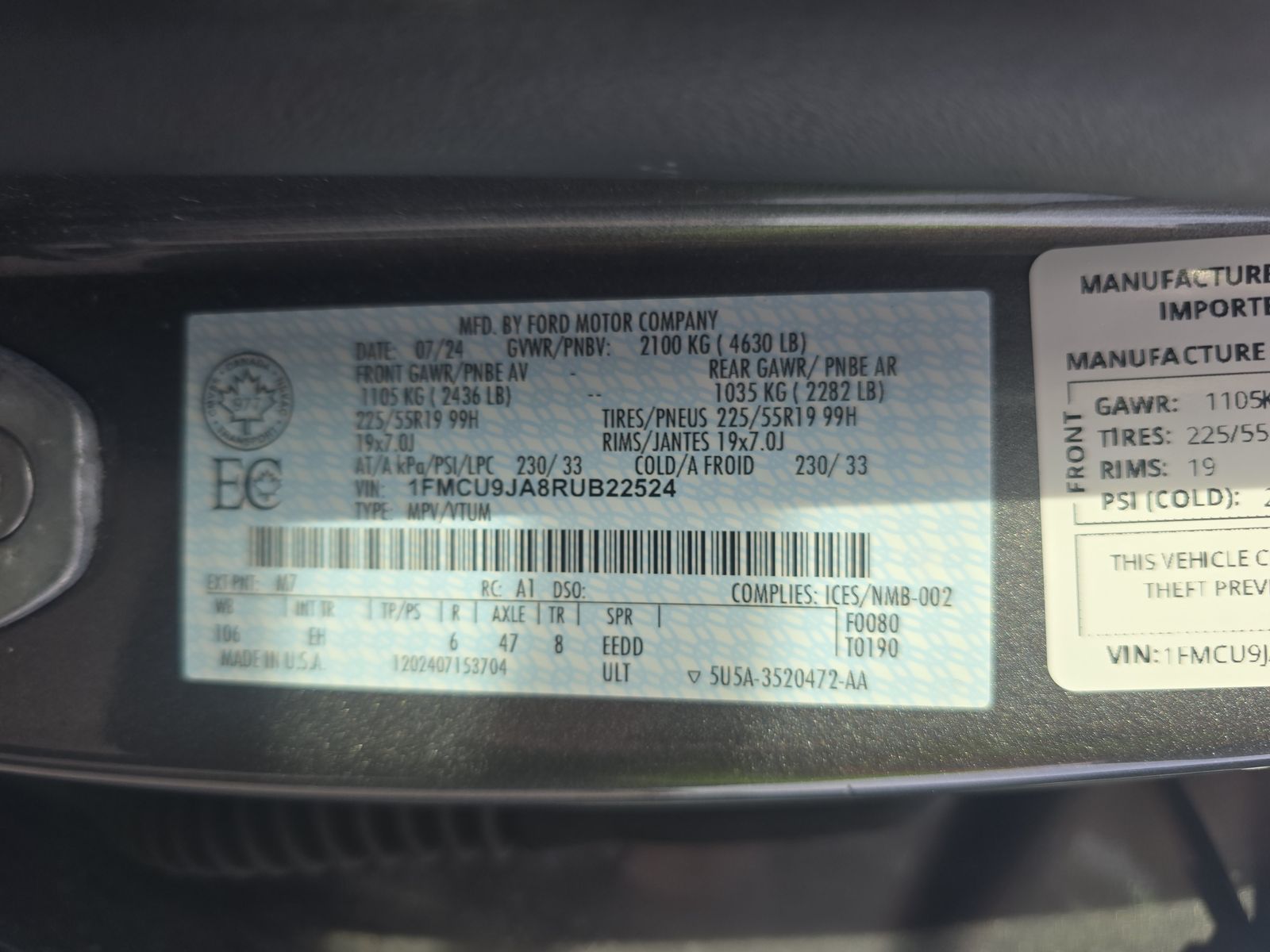 2024 Ford Escape Platinum AWD