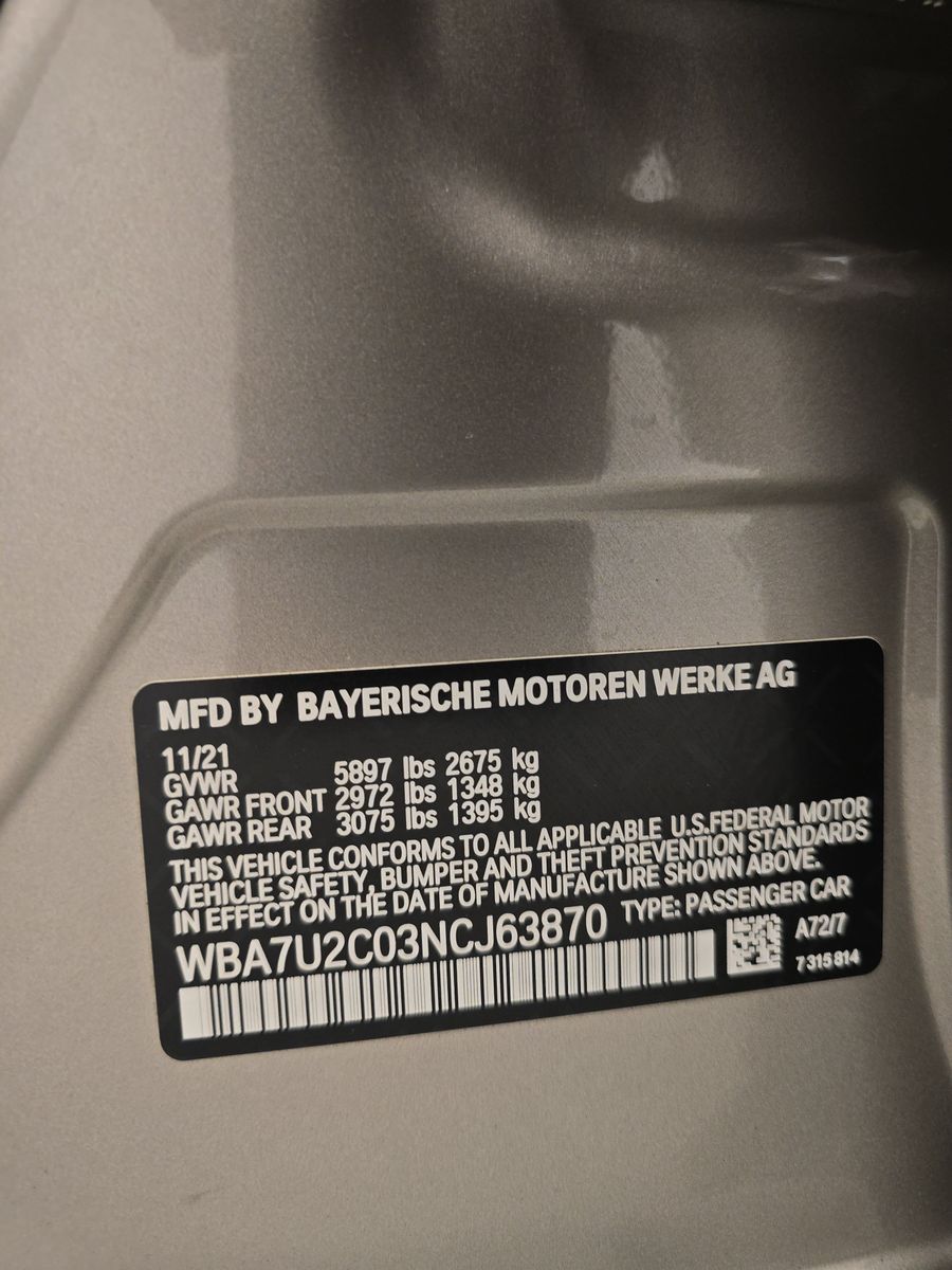 2022 BMW 7 Series 750i xDrive AWD