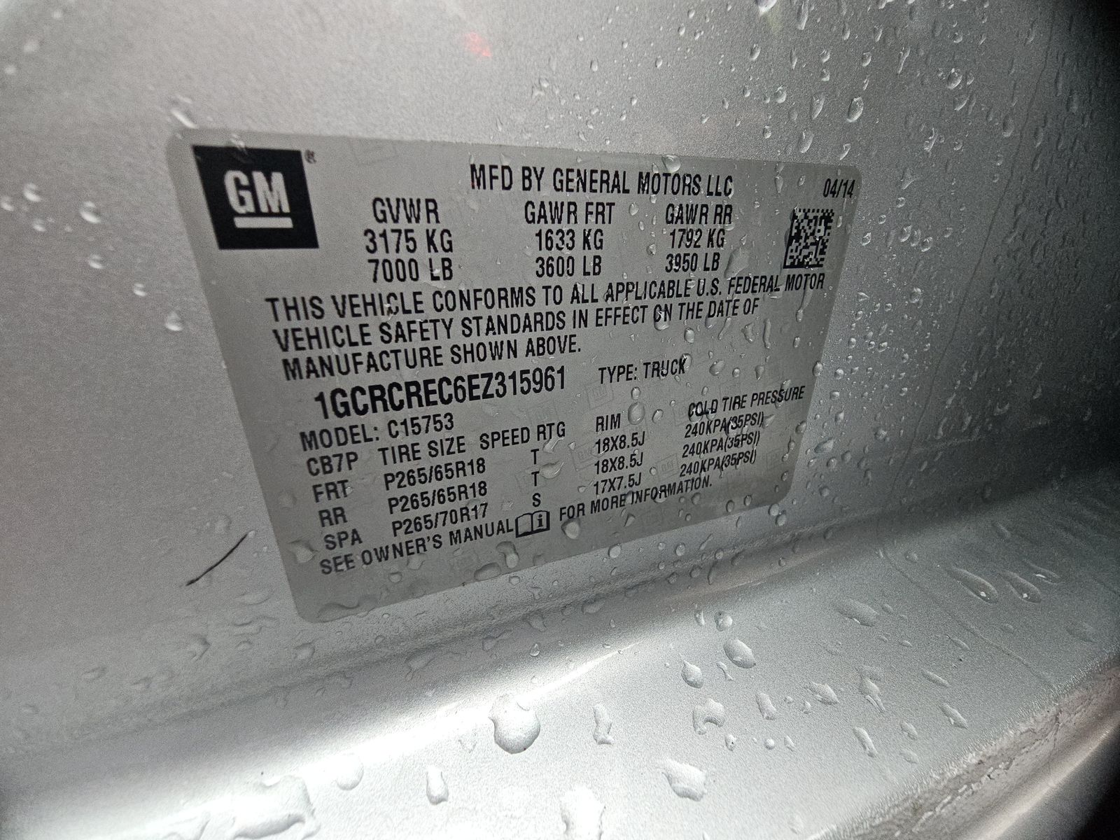 2014 Chevrolet Silverado 1500 LT RWD