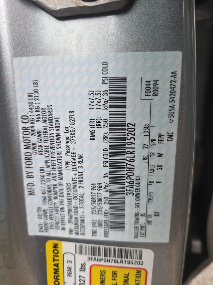 2020 Ford Fusion SE FWD