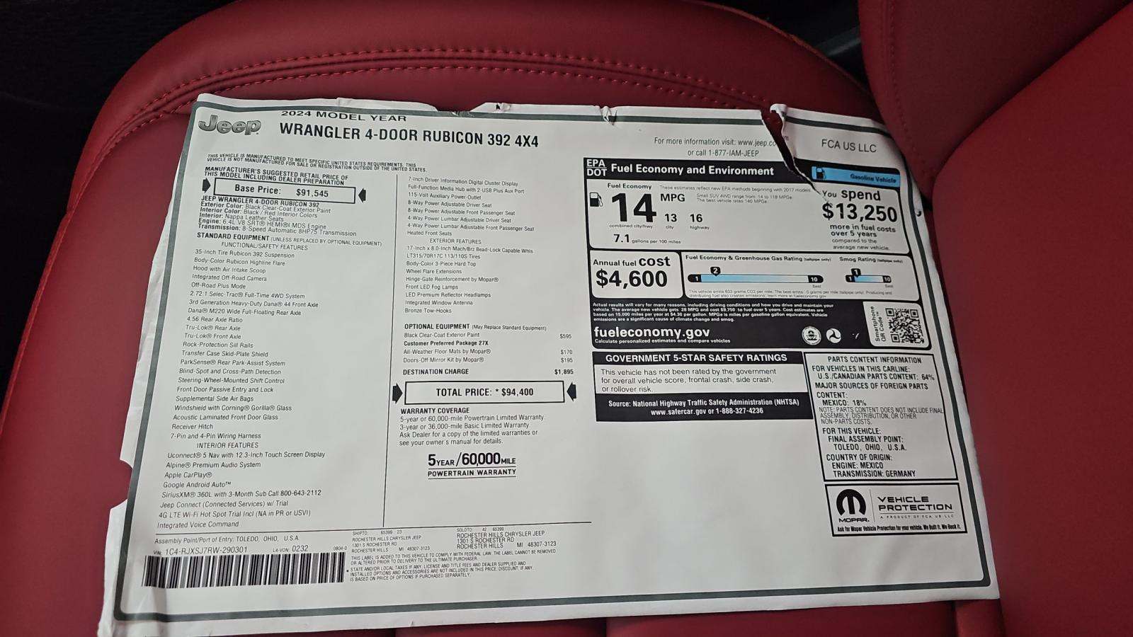 2024 Jeep Wrangler Rubicon 392 AWD