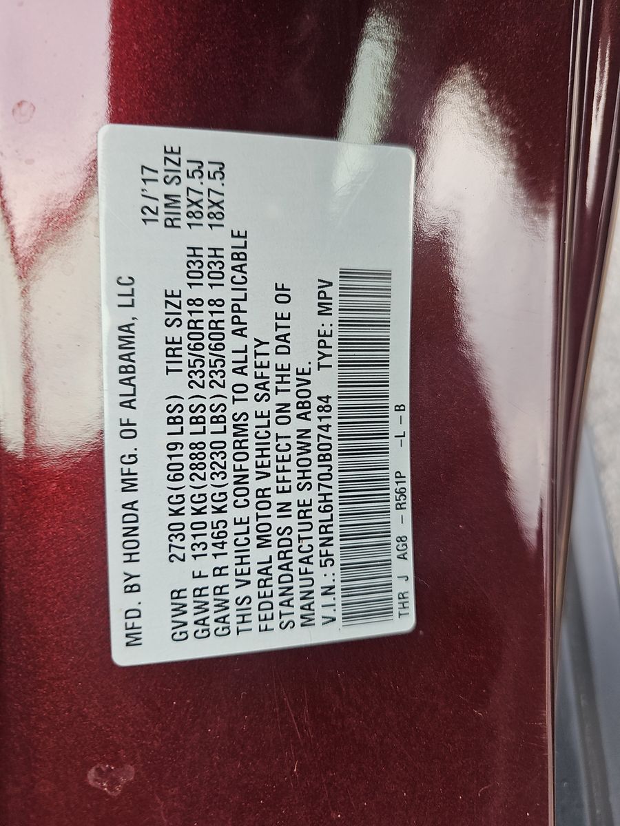 2018 Honda Odyssey EX-L FWD