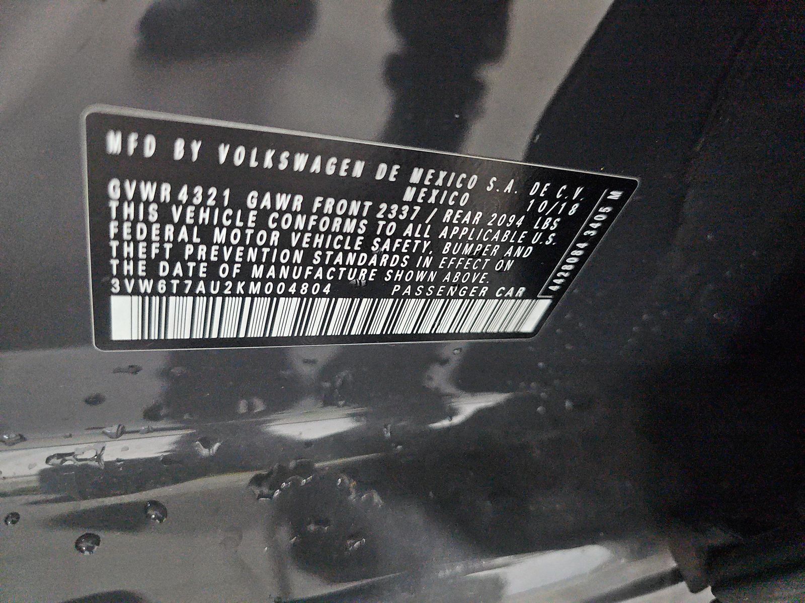 2019 Volkswagen Golf GTI 2.0T Rabbit Edition FWD