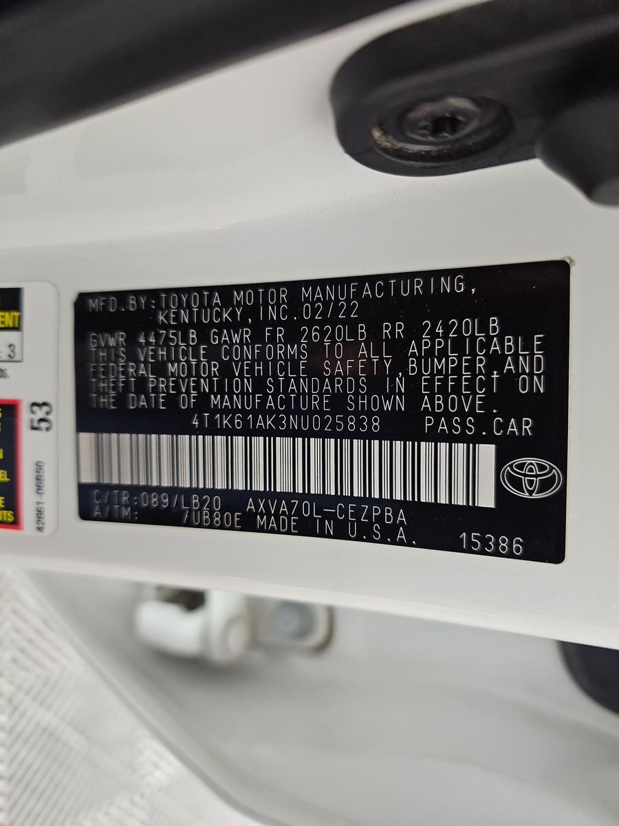 2022 Toyota Camry XSE FWD