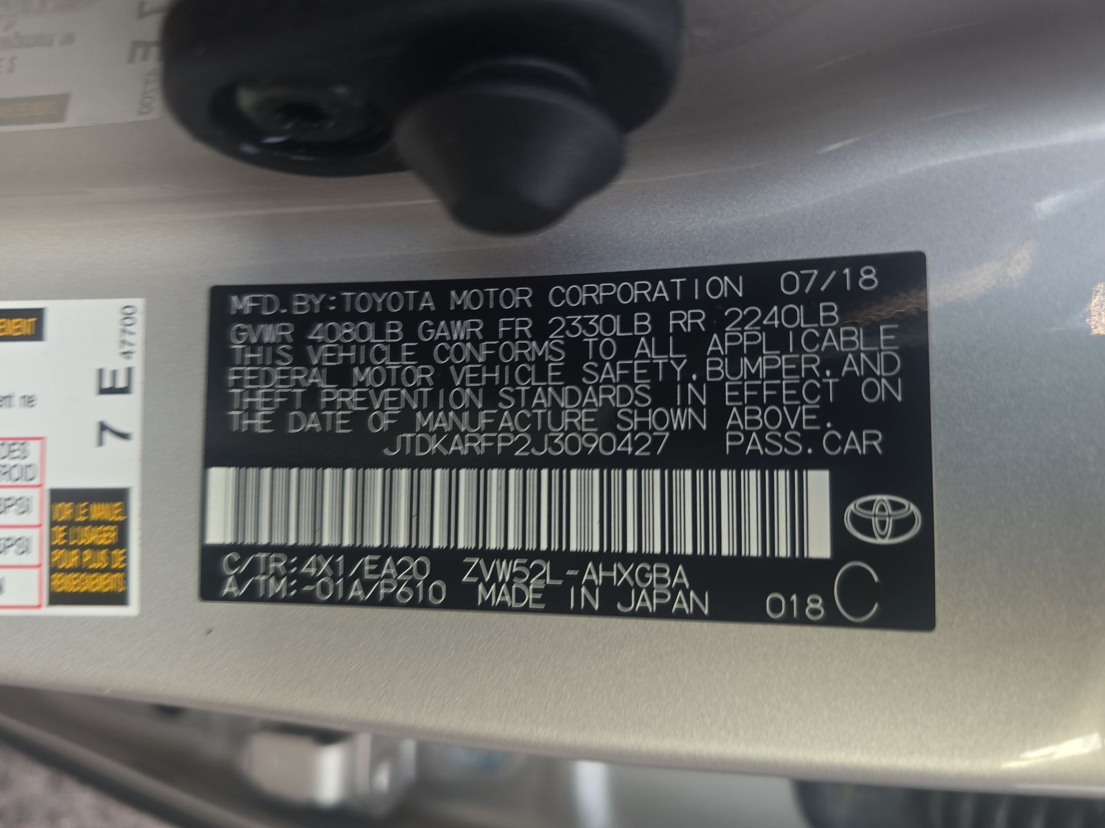 2018 Toyota Prius Prime Premium FWD