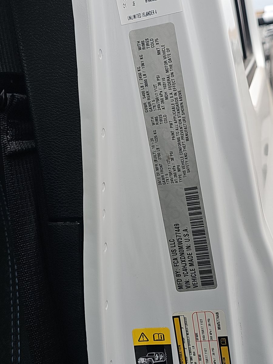 2021 Jeep Wrangler Unlimited Sport Islander AWD