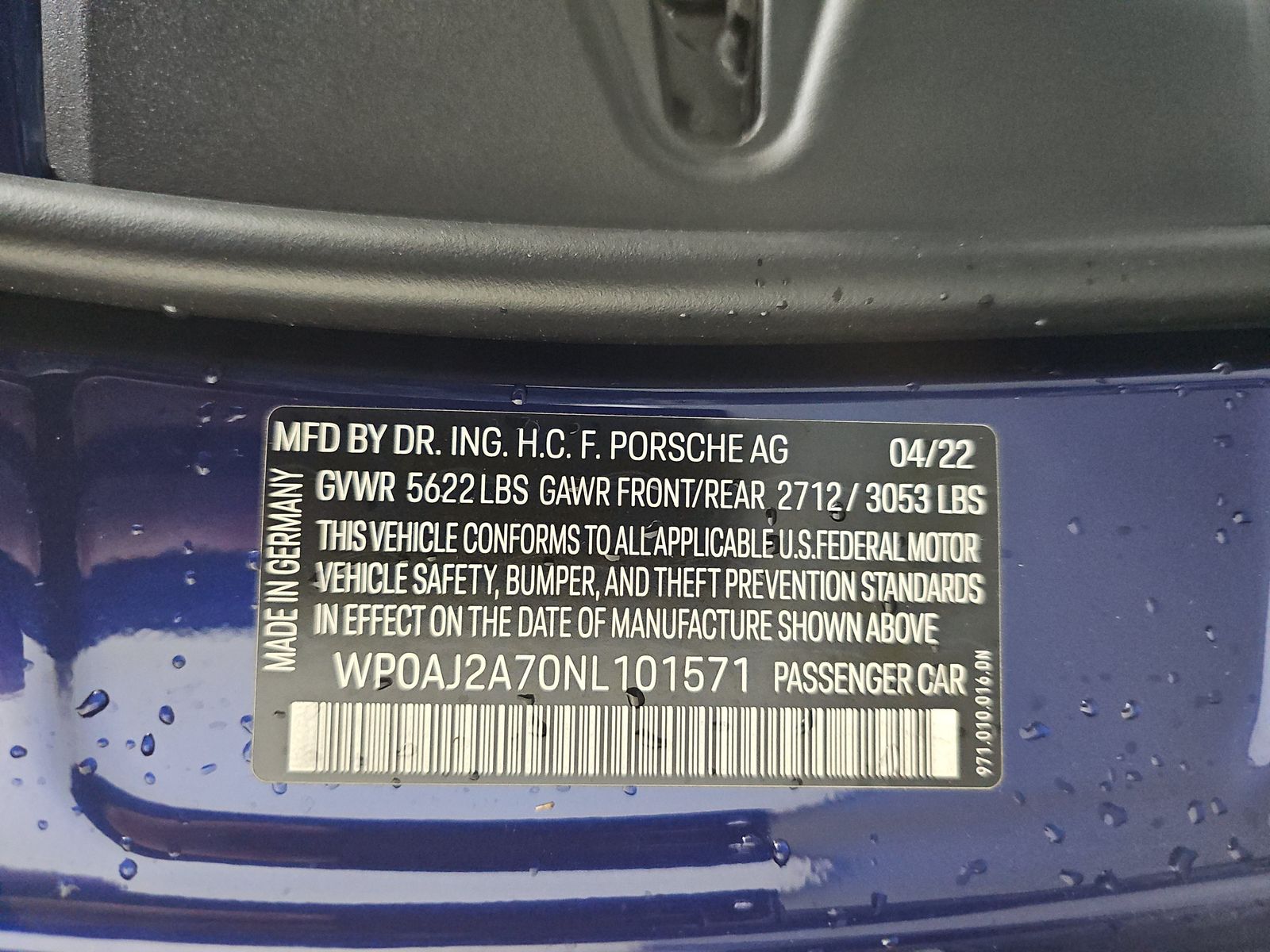 2022 Porsche Panamera 4 Platinum Edition AWD