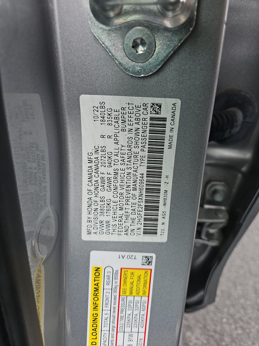 2022 Honda Civic Sport FWD