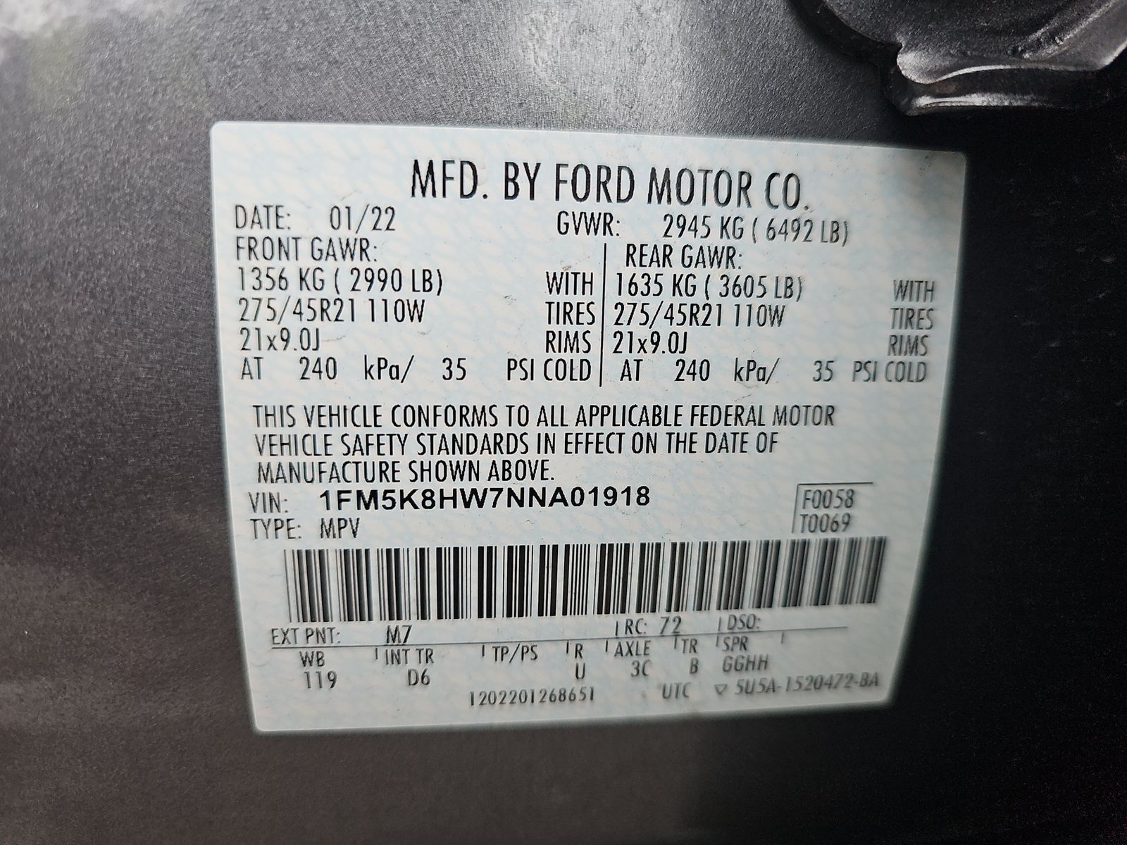 2022 Ford Explorer Hybrid Platinum AWD