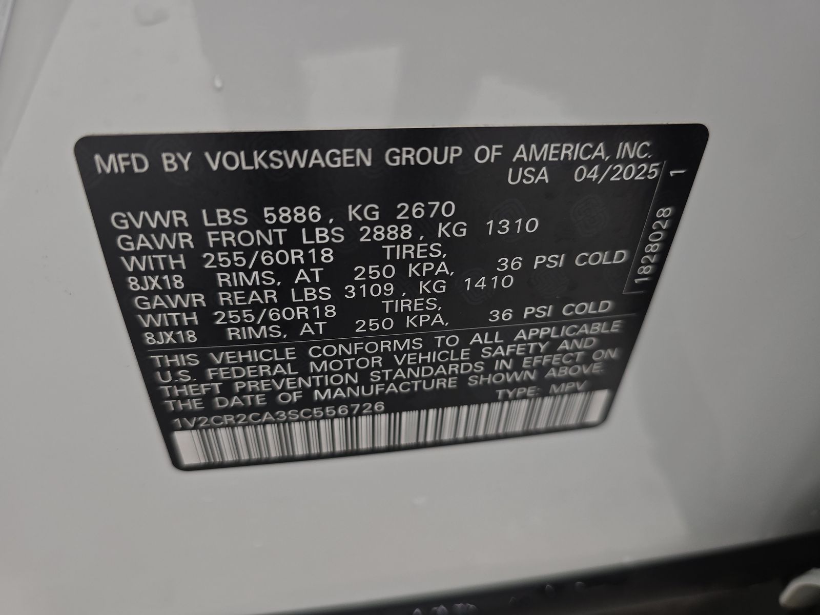 2025 Volkswagen Atlas 2.0T Peak Edition AWD