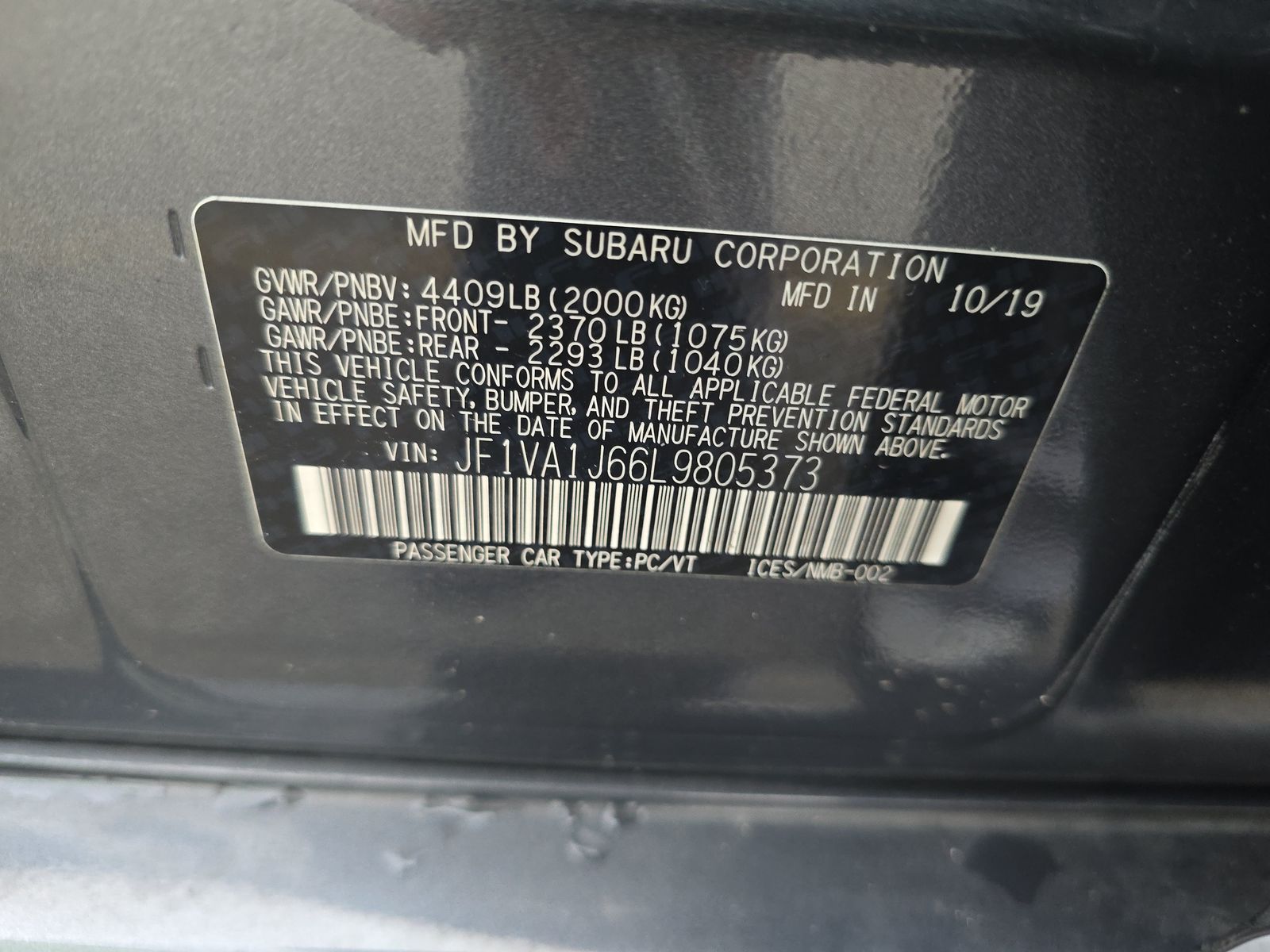 2020 Subaru WRX Limited AWD