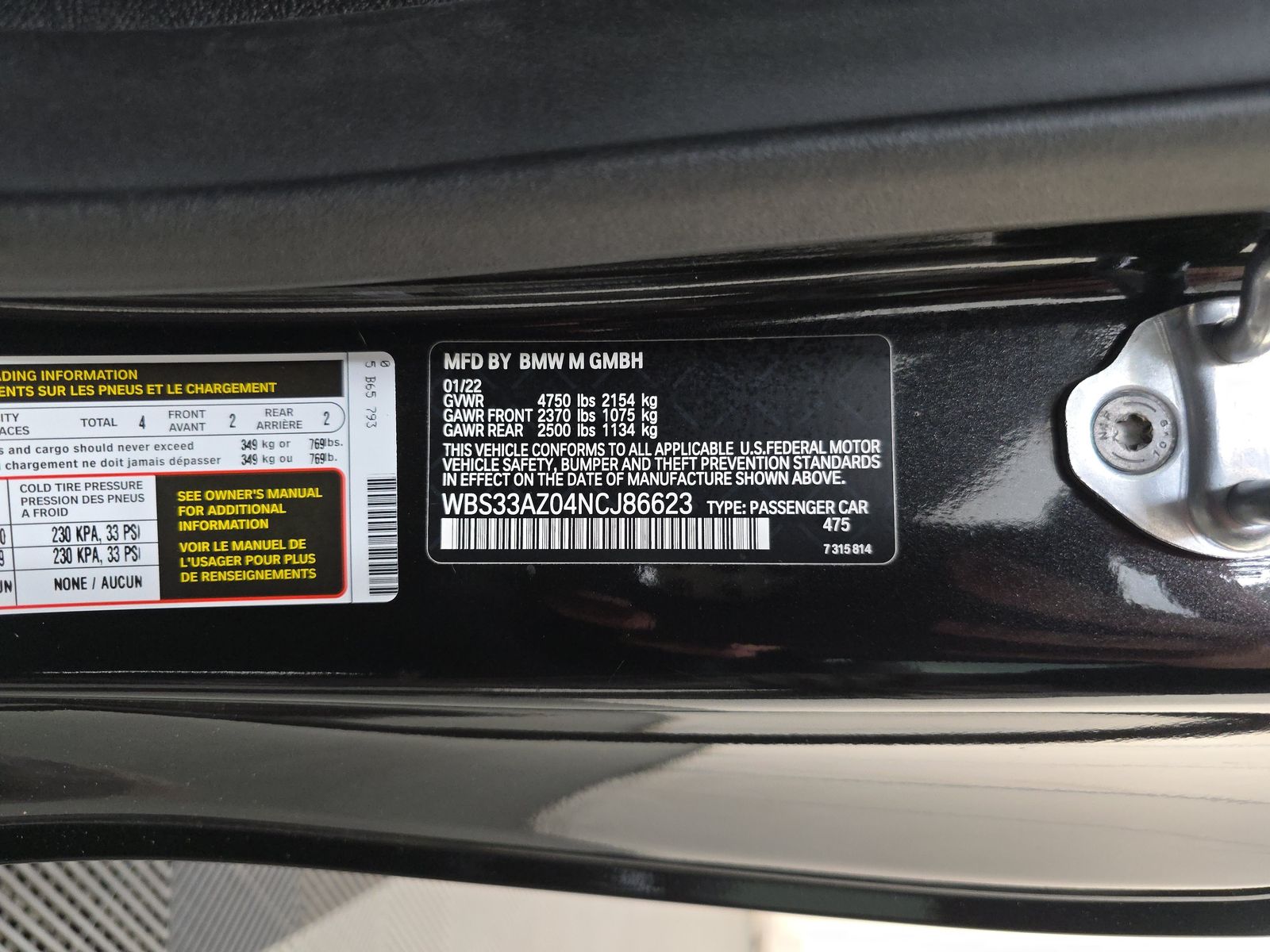 2022 BMW M4 Competition RWD