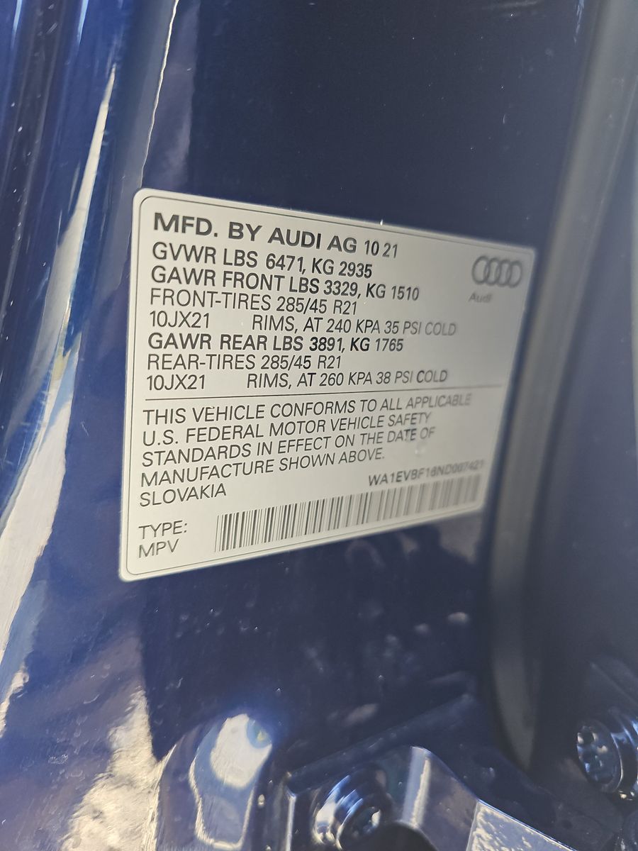2022 Audi Q8 Premium Plus AWD