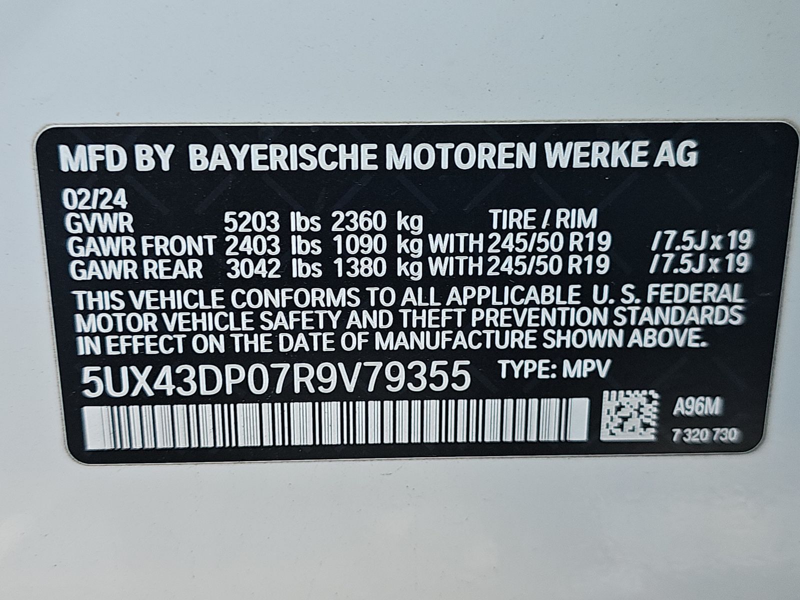 2024 BMW X3 sDrive30i RWD
