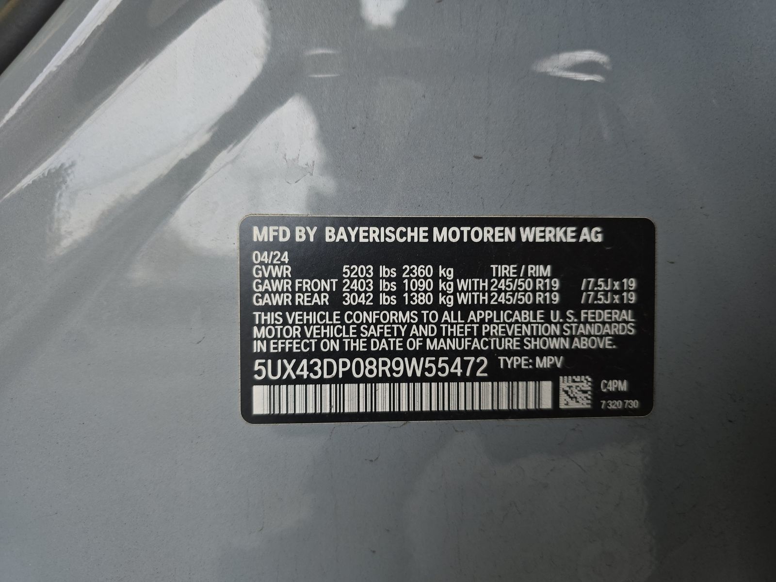 2024 BMW X3 sDrive30i RWD