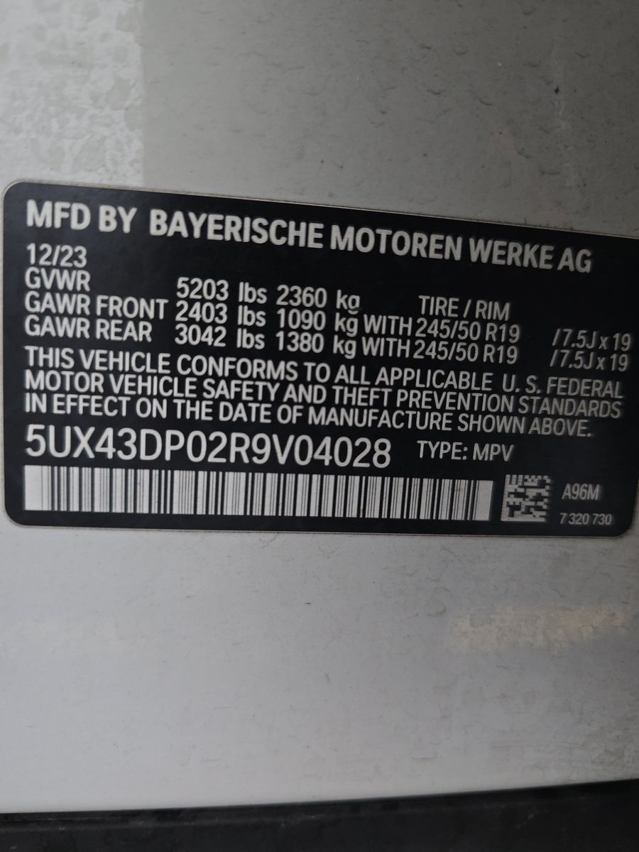 2024 BMW X3 sDrive30i RWD
