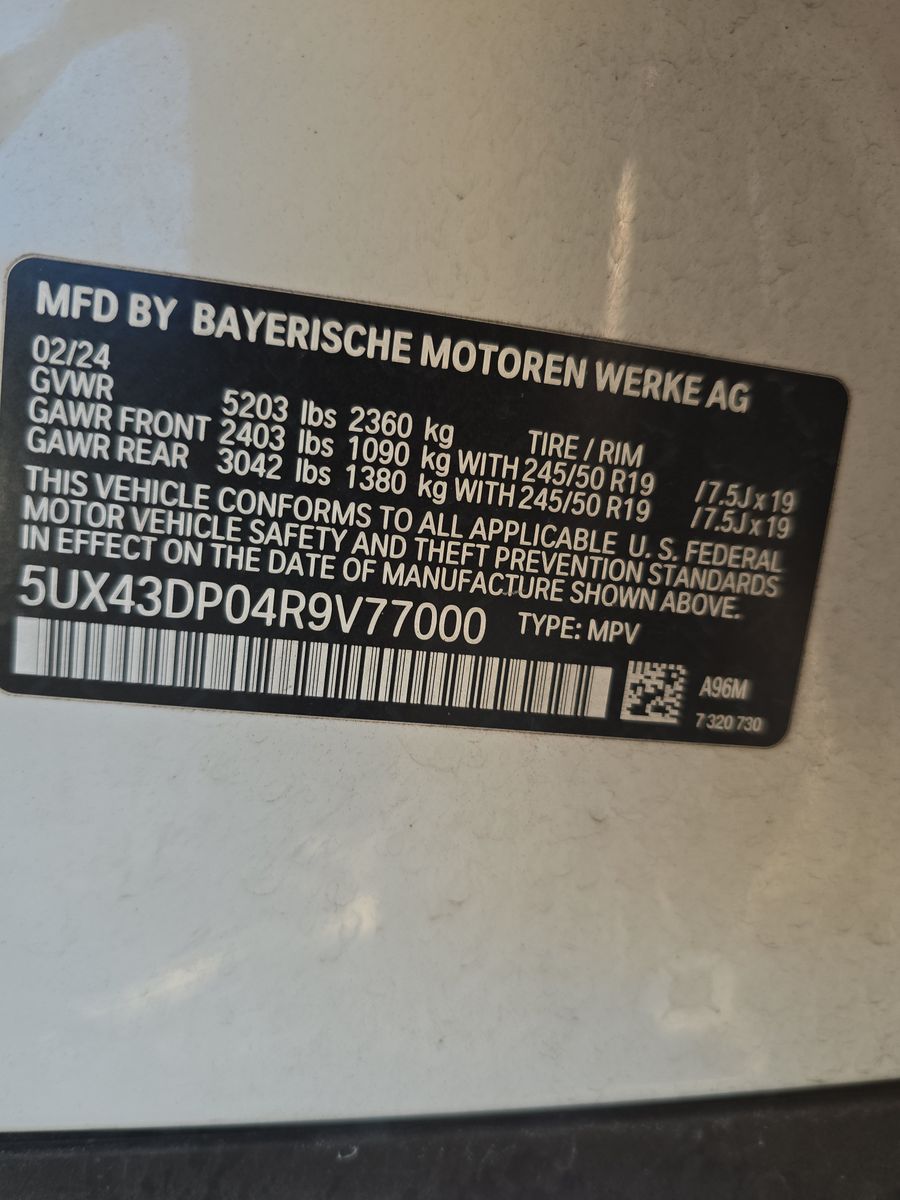 2024 BMW X3 sDrive30i RWD