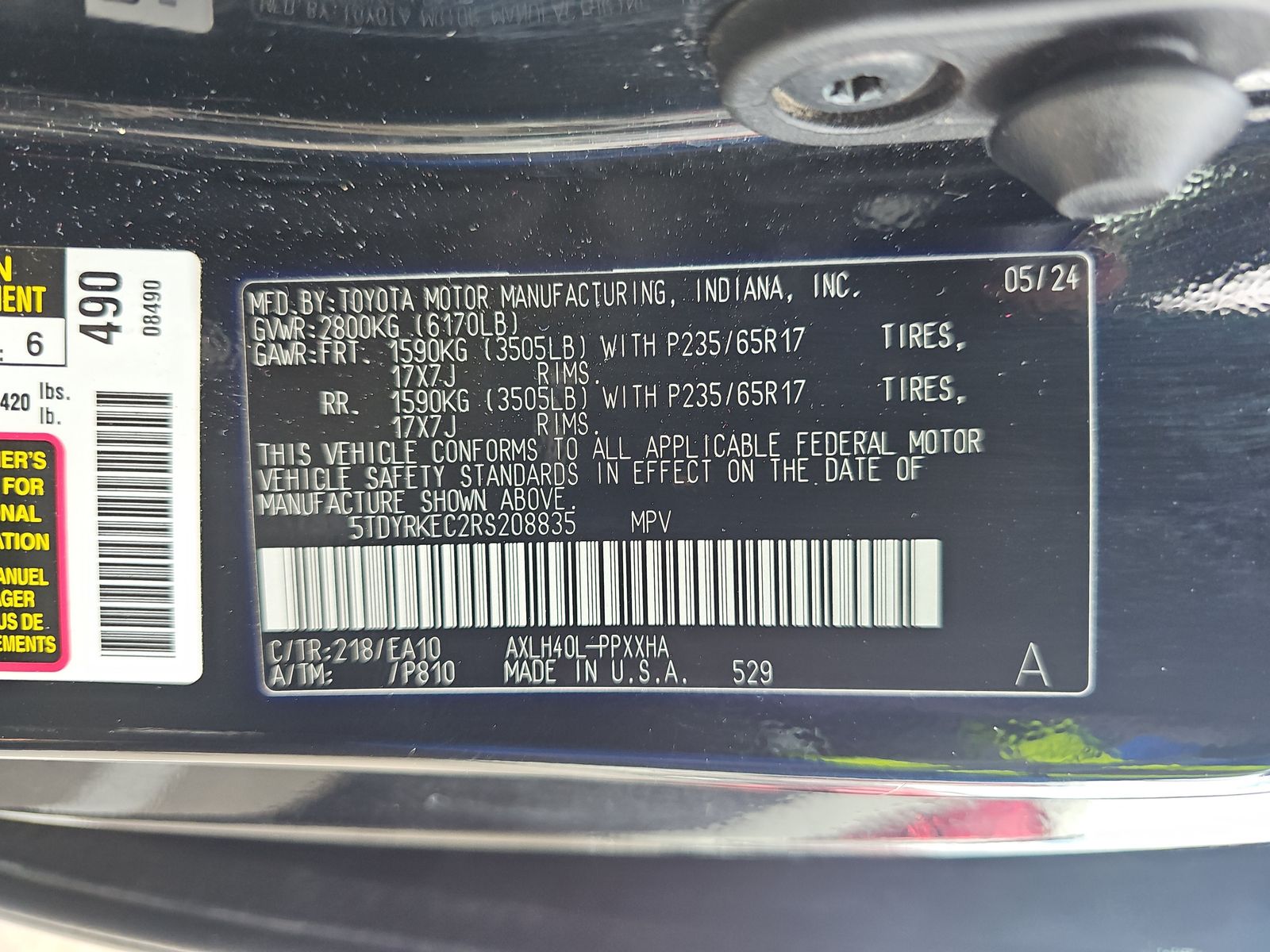 2024 Toyota Sienna XLE FWD