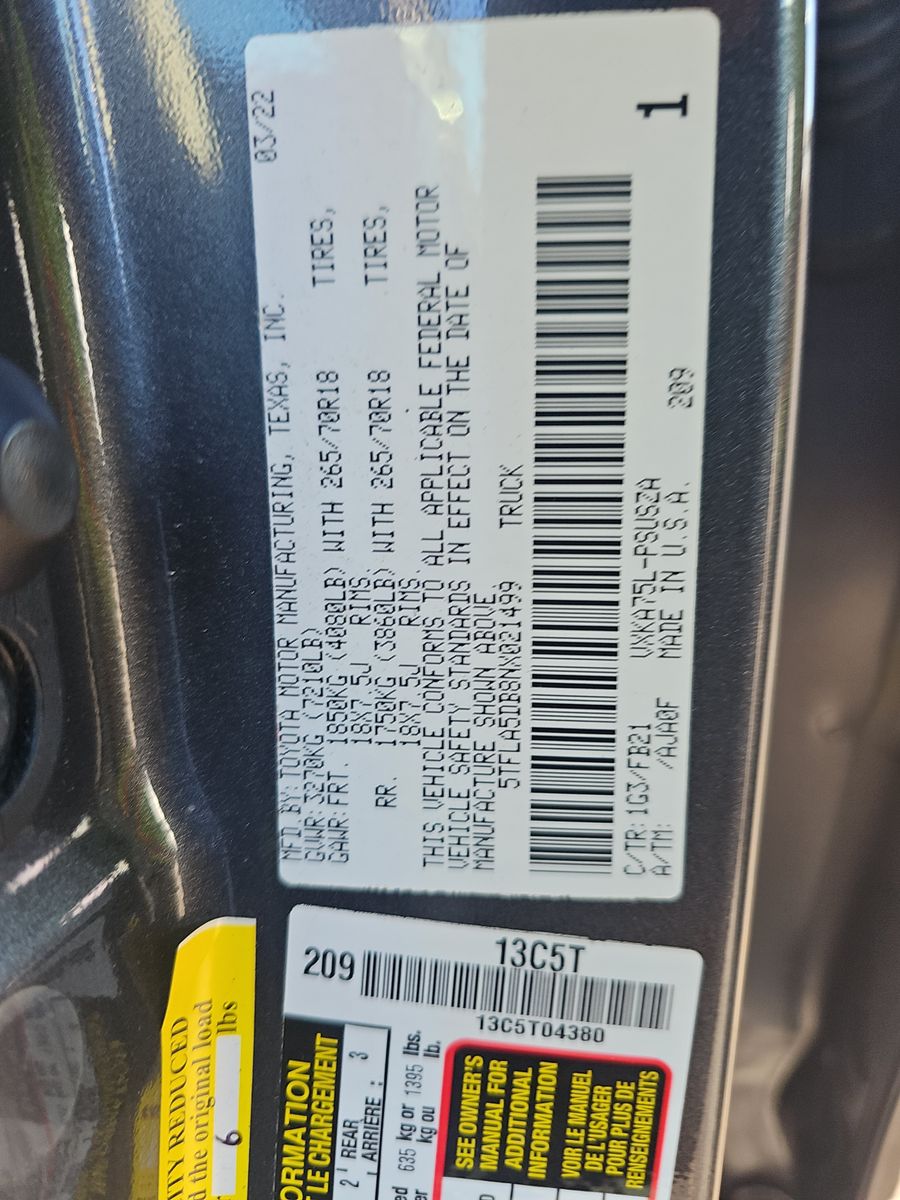 2022 Toyota Tundra SR5 AWD