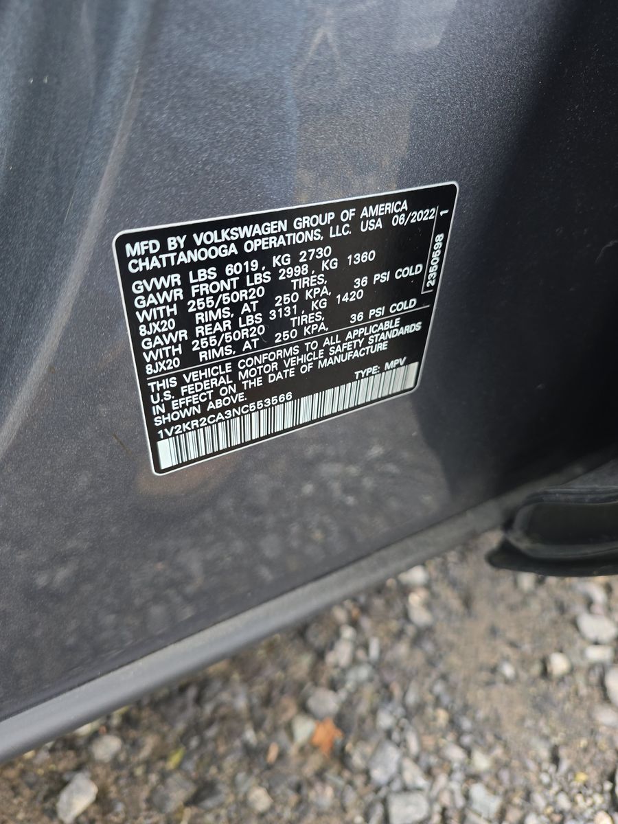 2022 Volkswagen Atlas 3.6L SE AWD