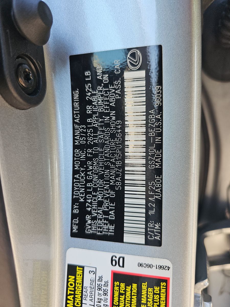 2023 Lexus ES ES 350 F SPORT Handling FWD