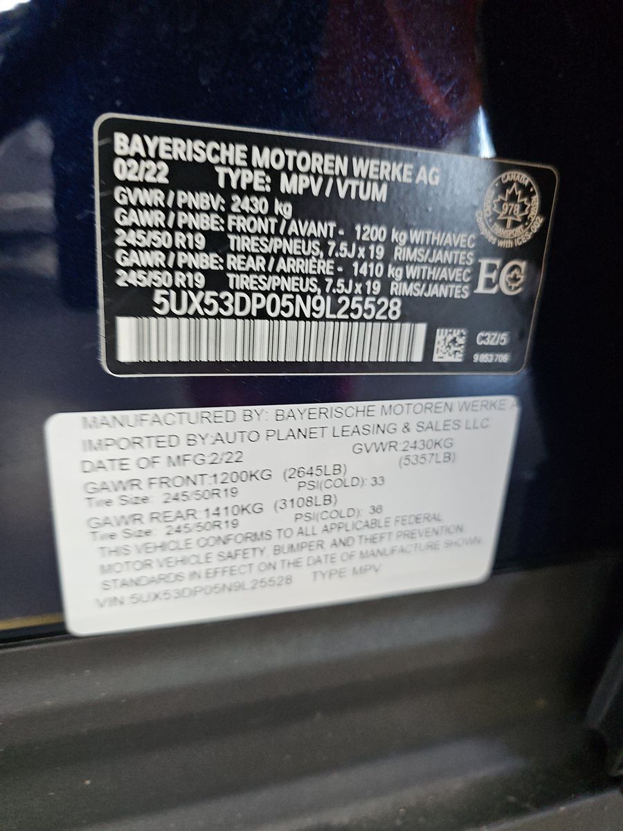 2022 BMW X3 xDrive30i AWD