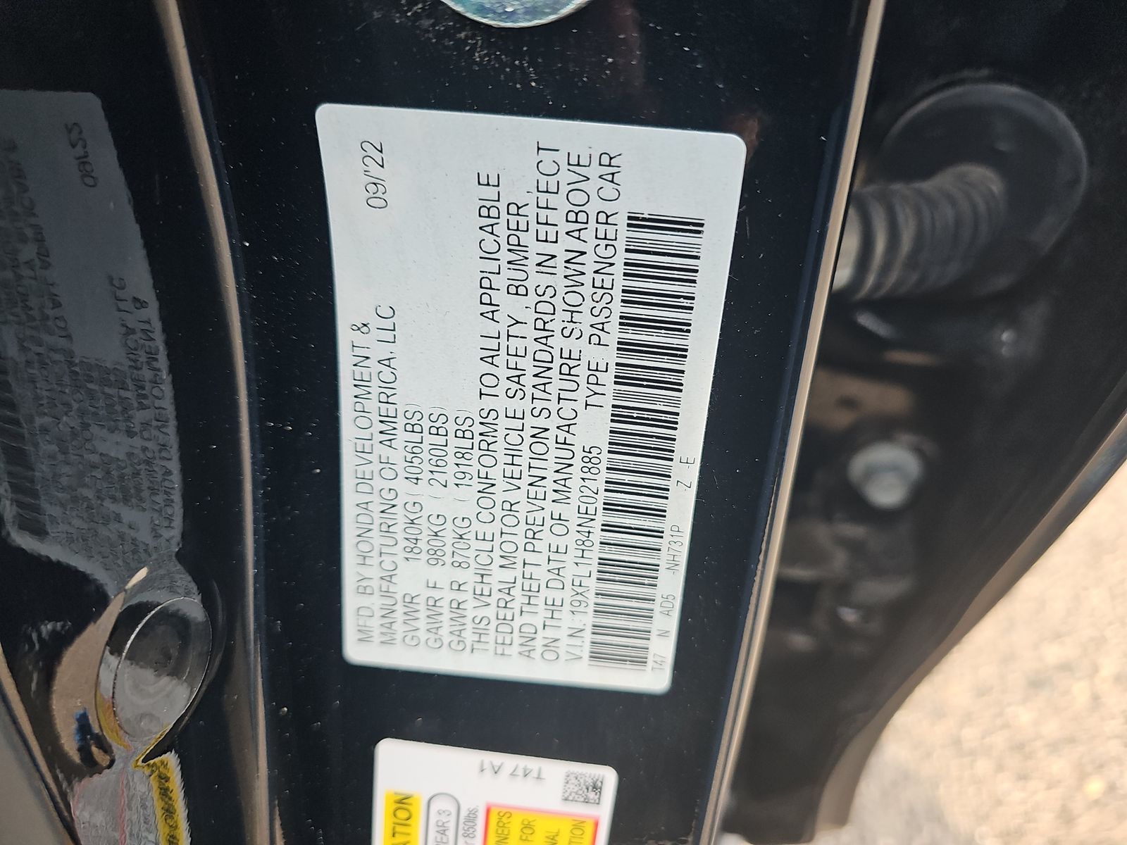 2022 Honda Civic Sport Touring FWD