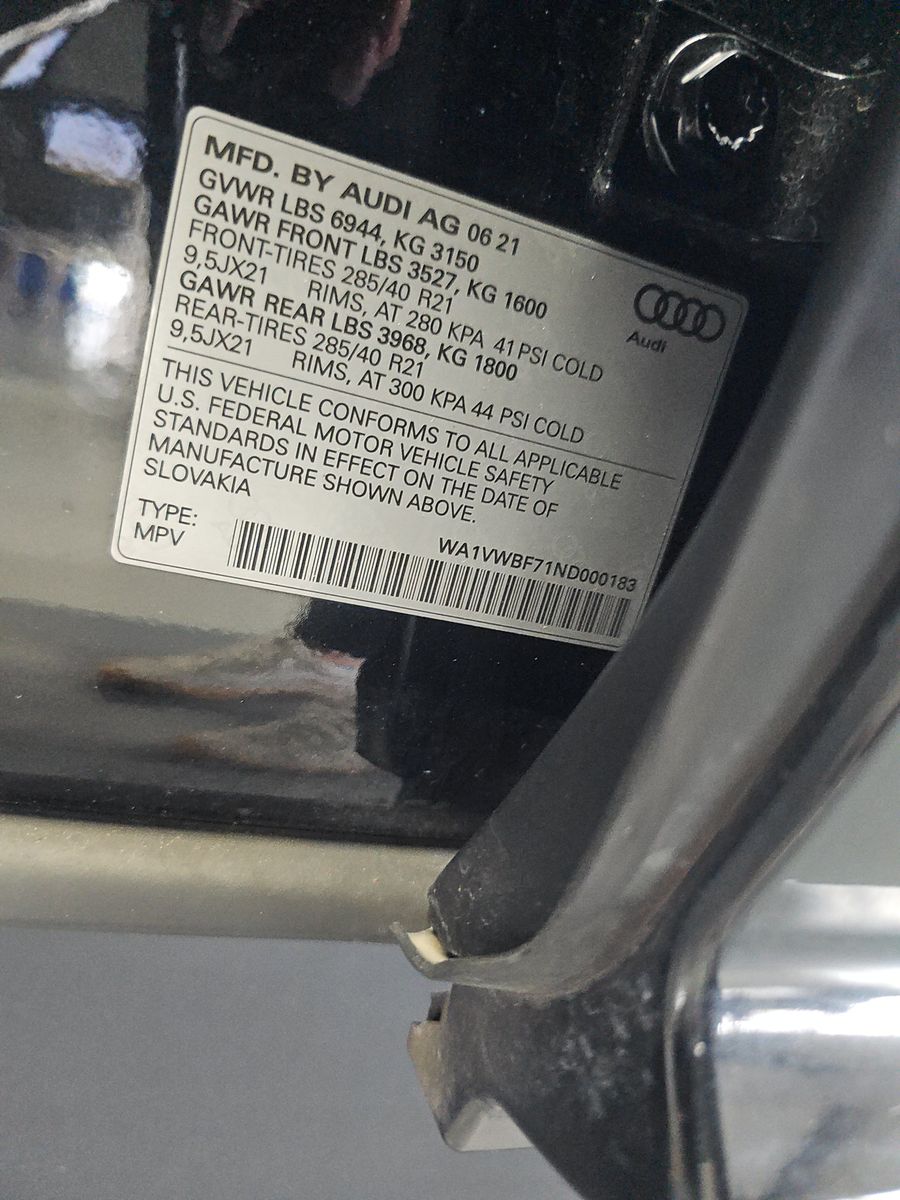 2022 Audi SQ7 Prestige AWD