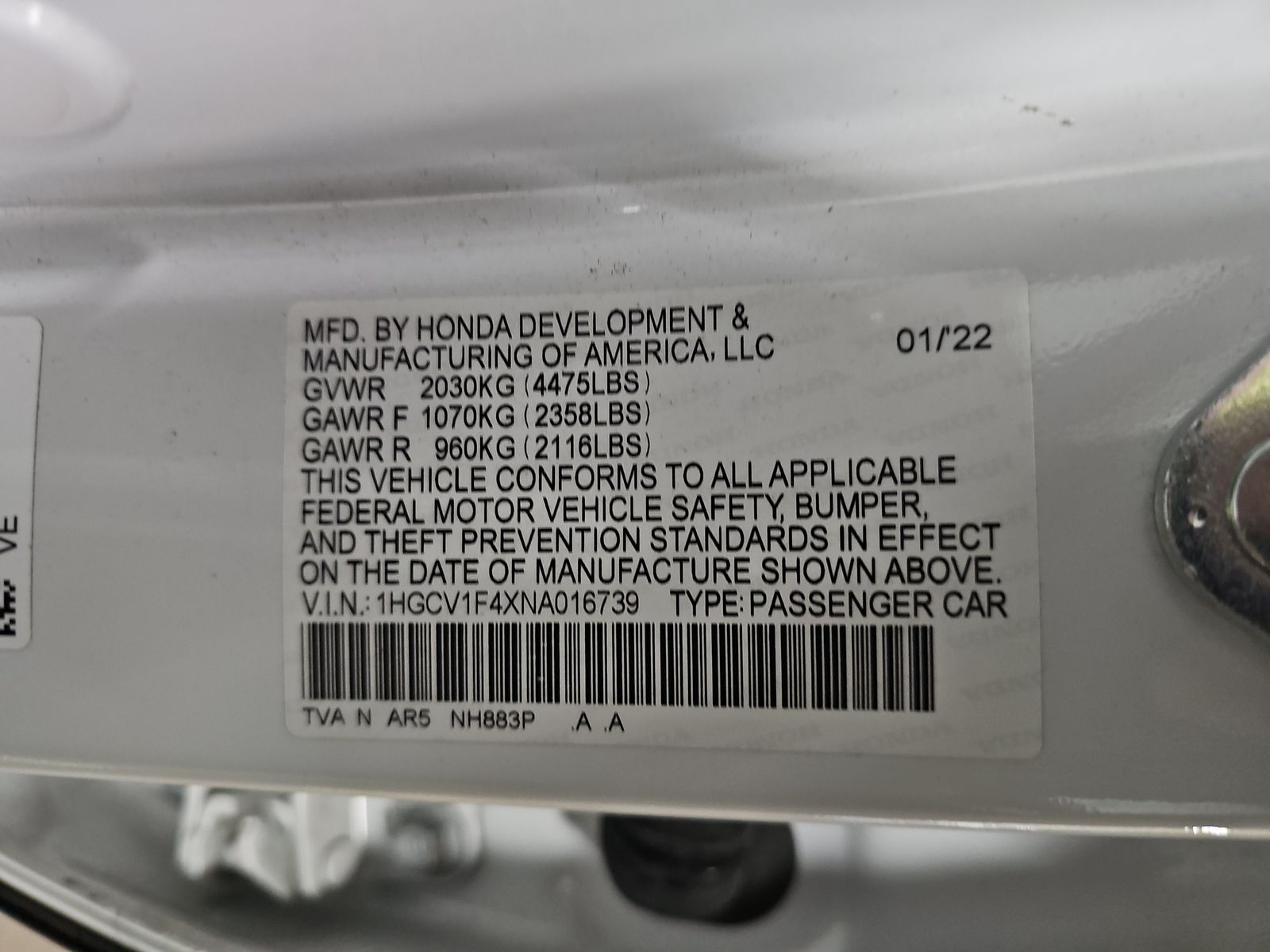 2022 Honda Accord Sport SE FWD