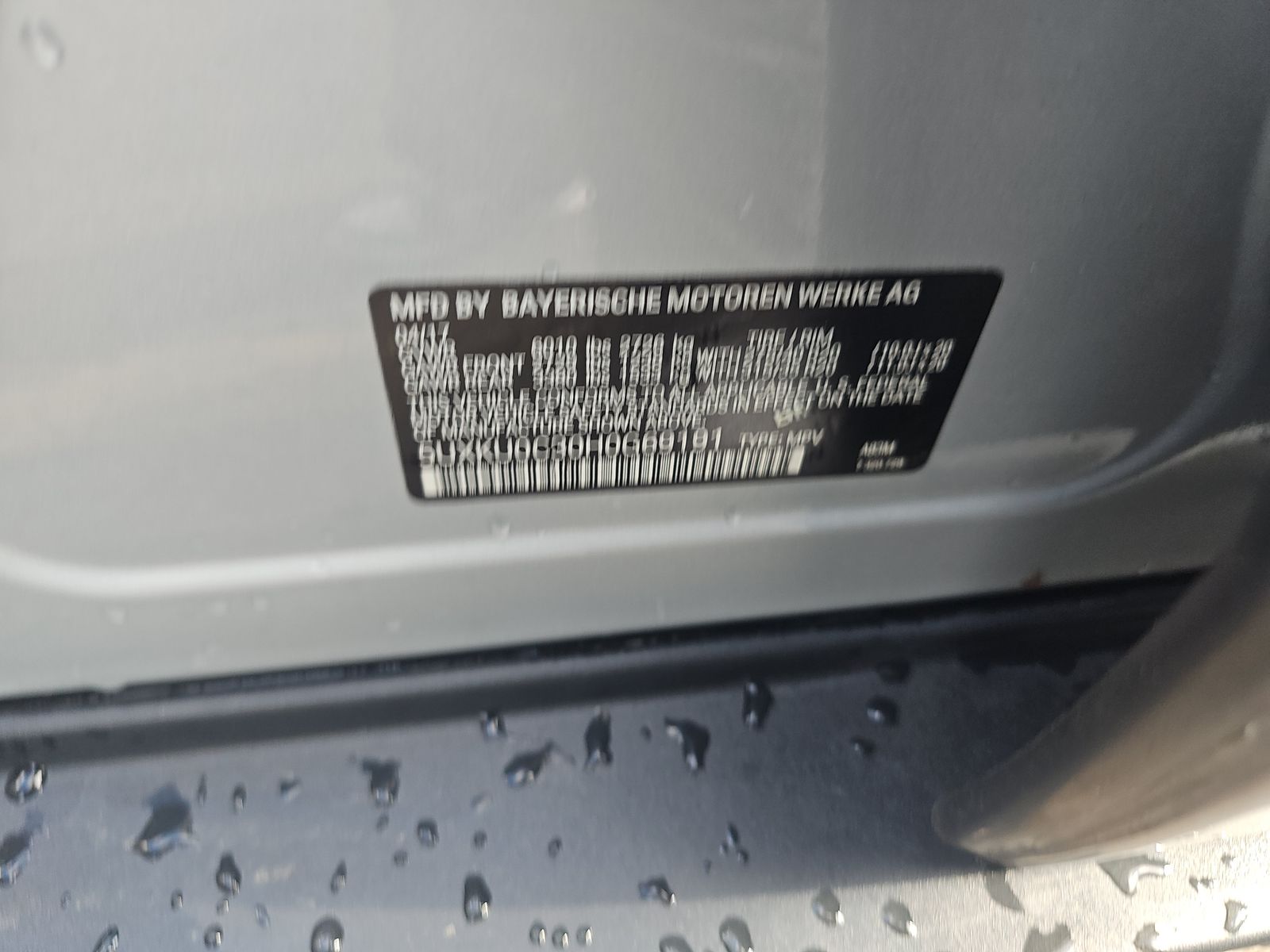 2017 BMW X6 sDrive35i RWD