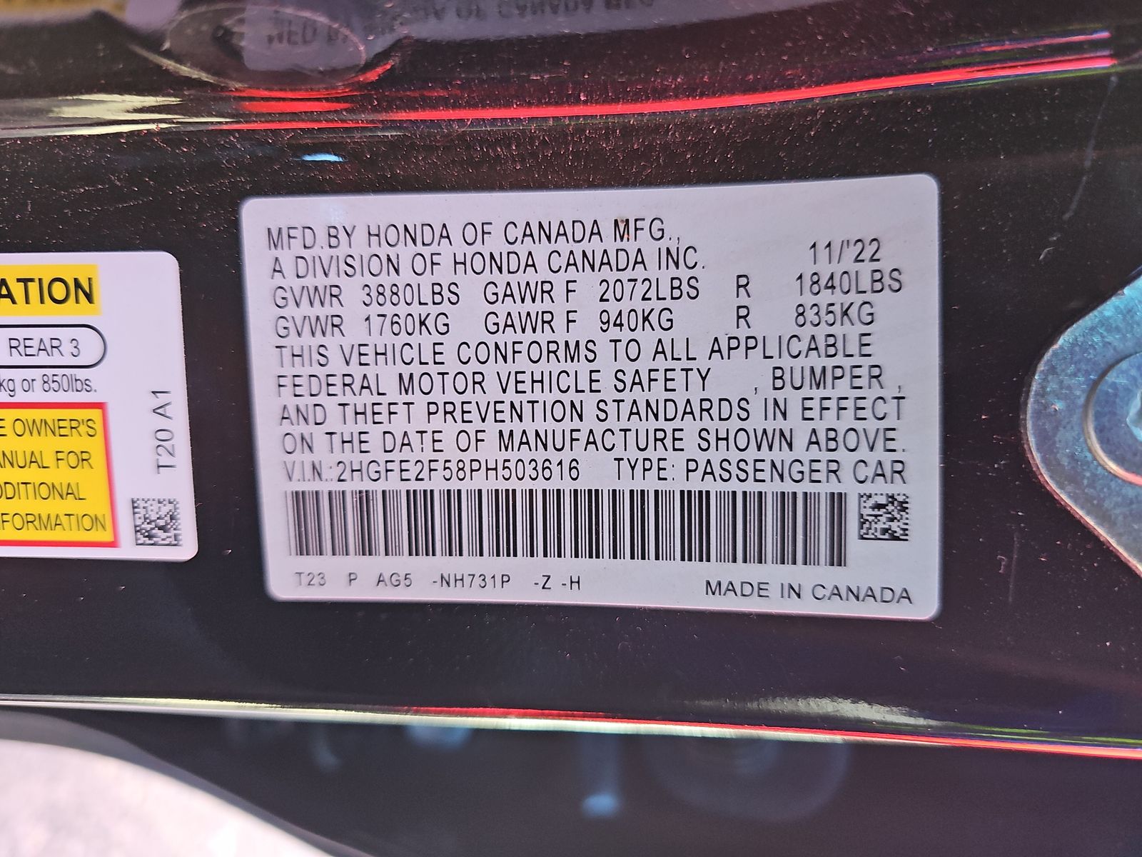 2023 Honda Civic Sport FWD