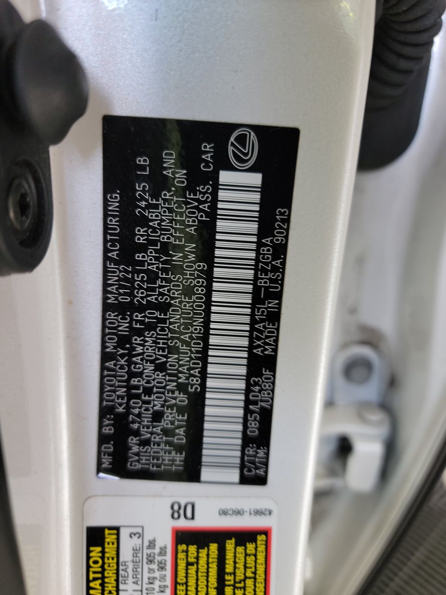 2022 Lexus ES ES 250 AWD